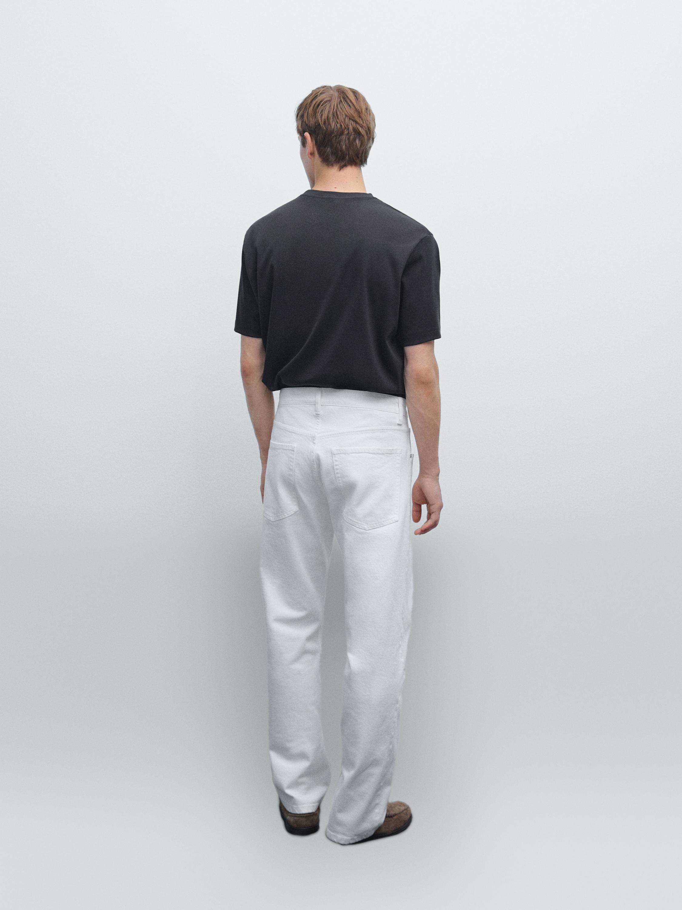 100% mercerised cotton T-shirt — BLACK