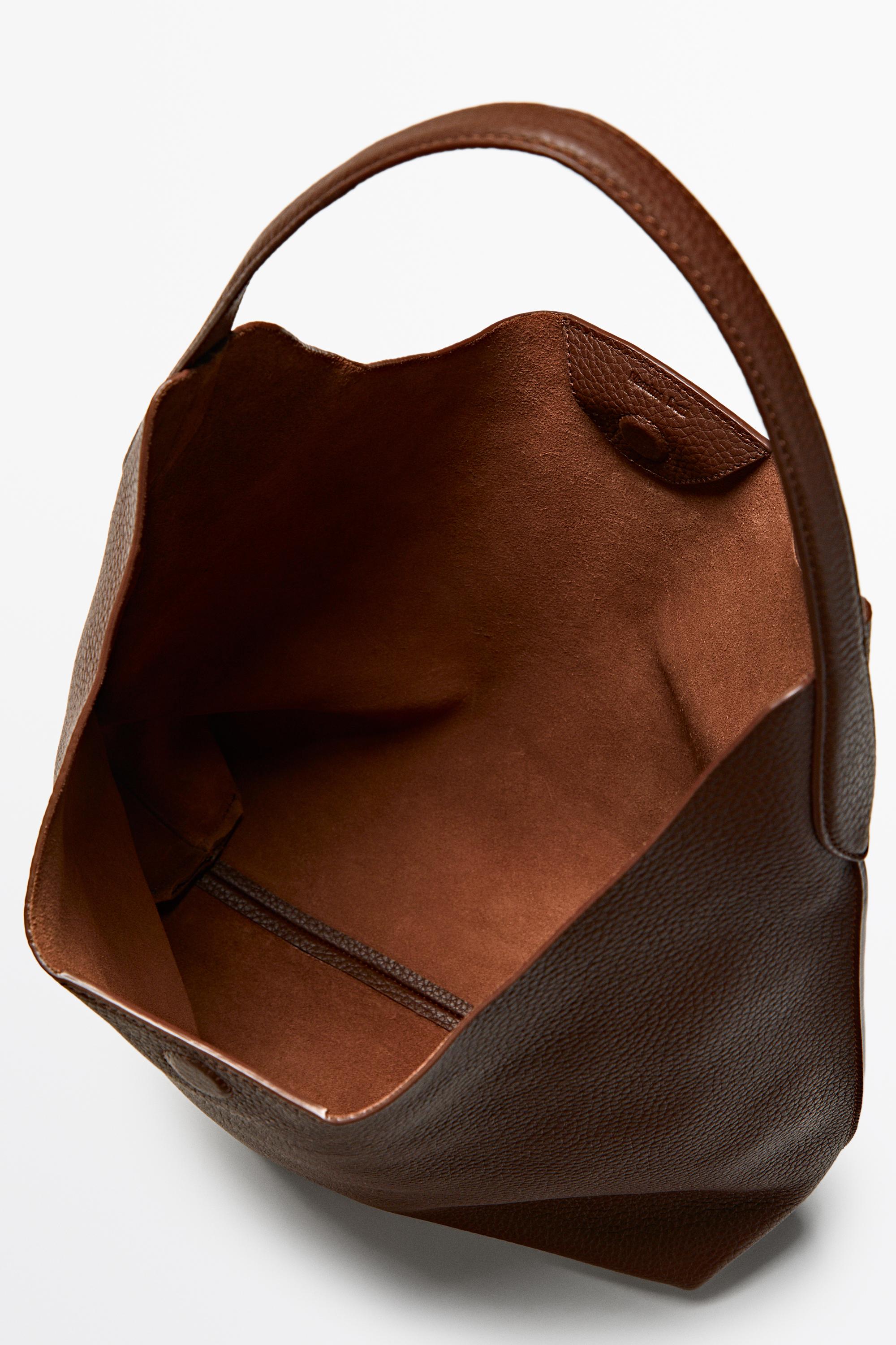 Medium nappa leather shoulder bag — BURGUNDY