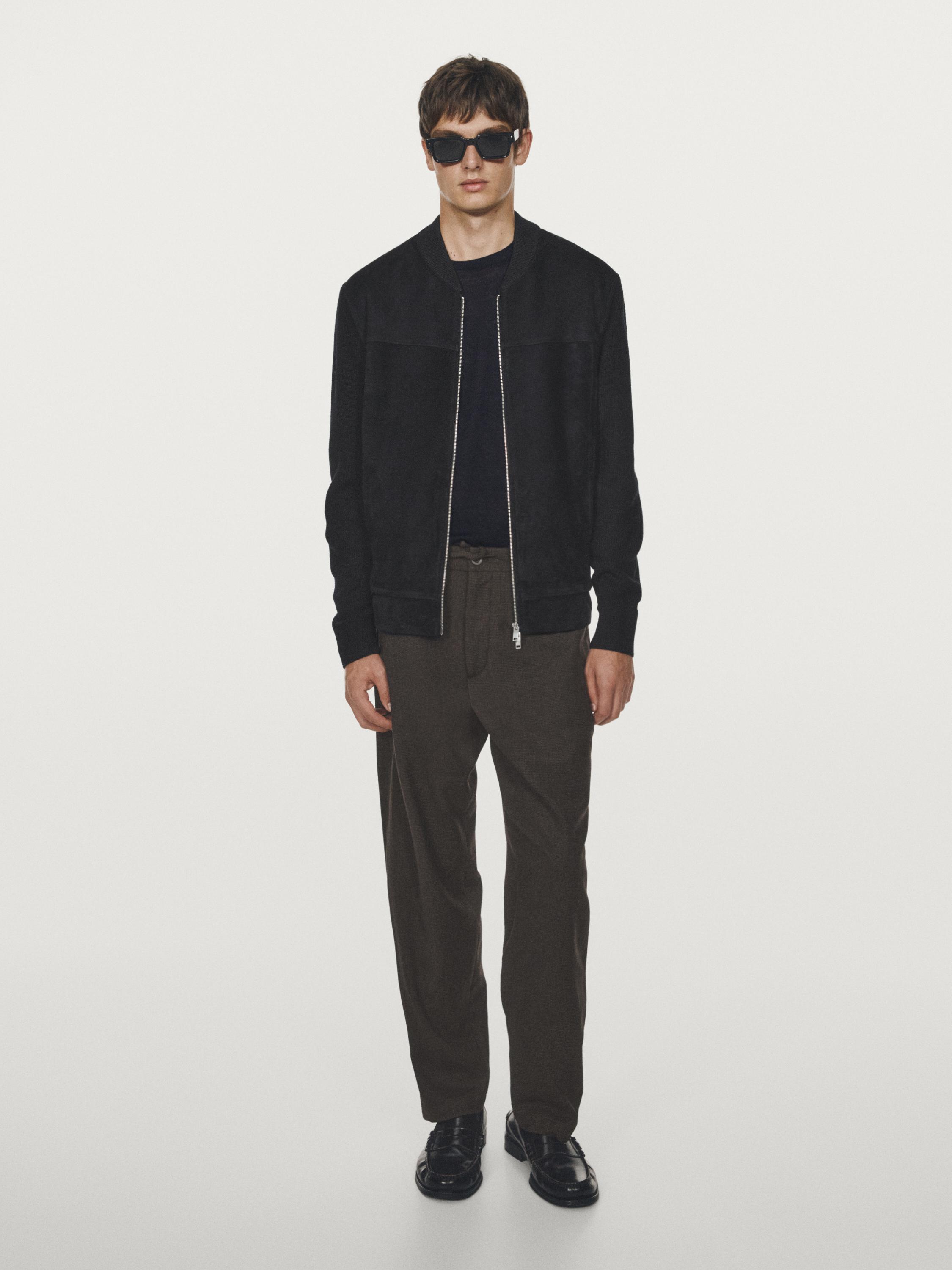 Chaqueta bómber con lana y piel ovina