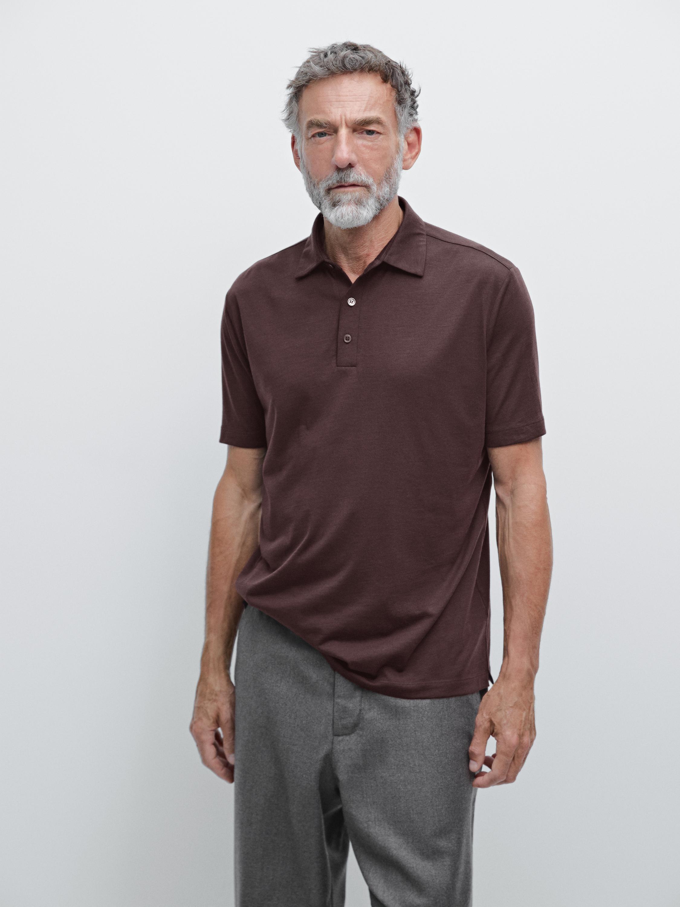 短袖羊毛混紡POLO衫