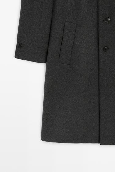 100% wool coat with lapel collar — CHARCOAL 7