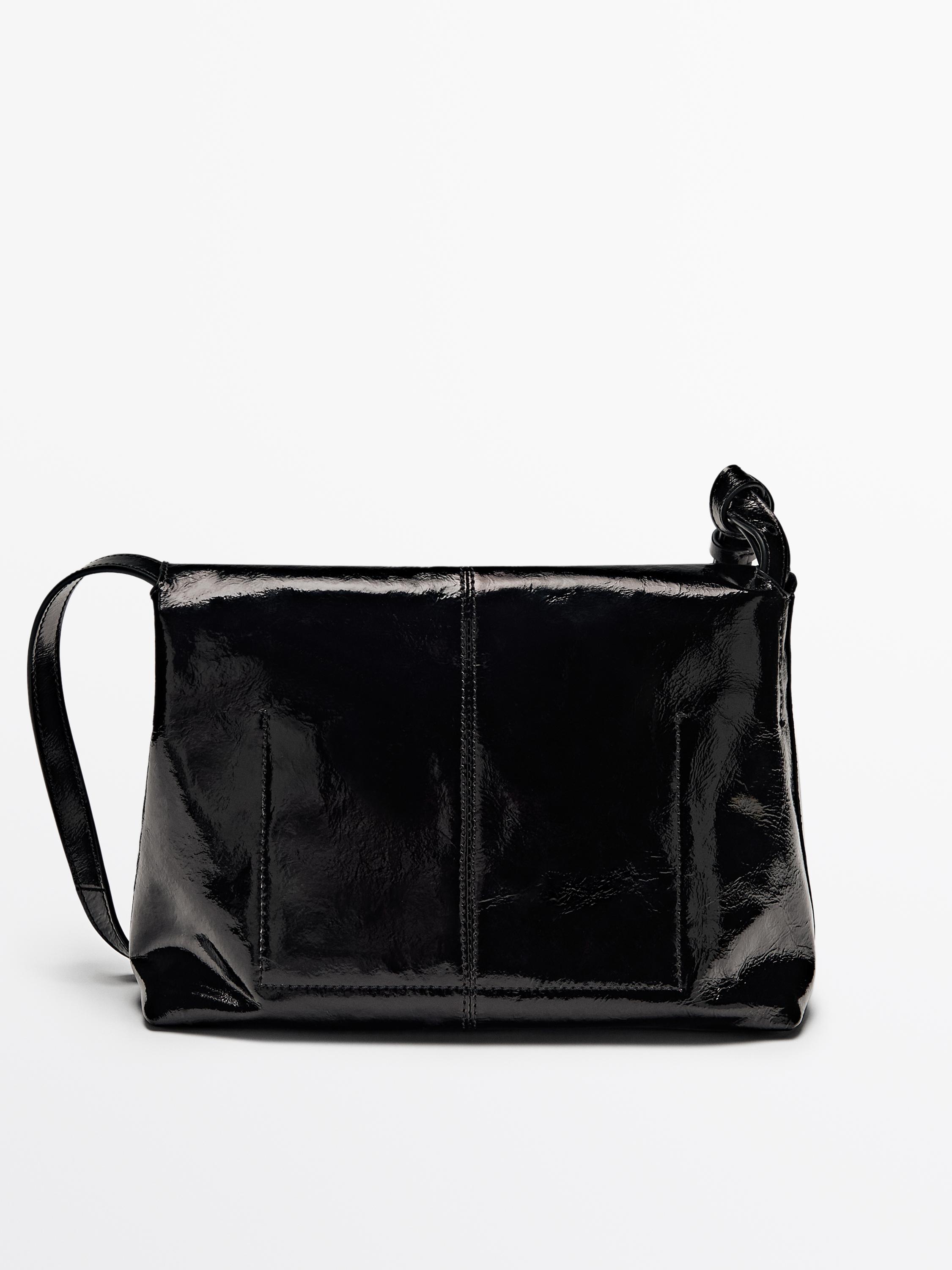 Crackled nappa mini flap bag
