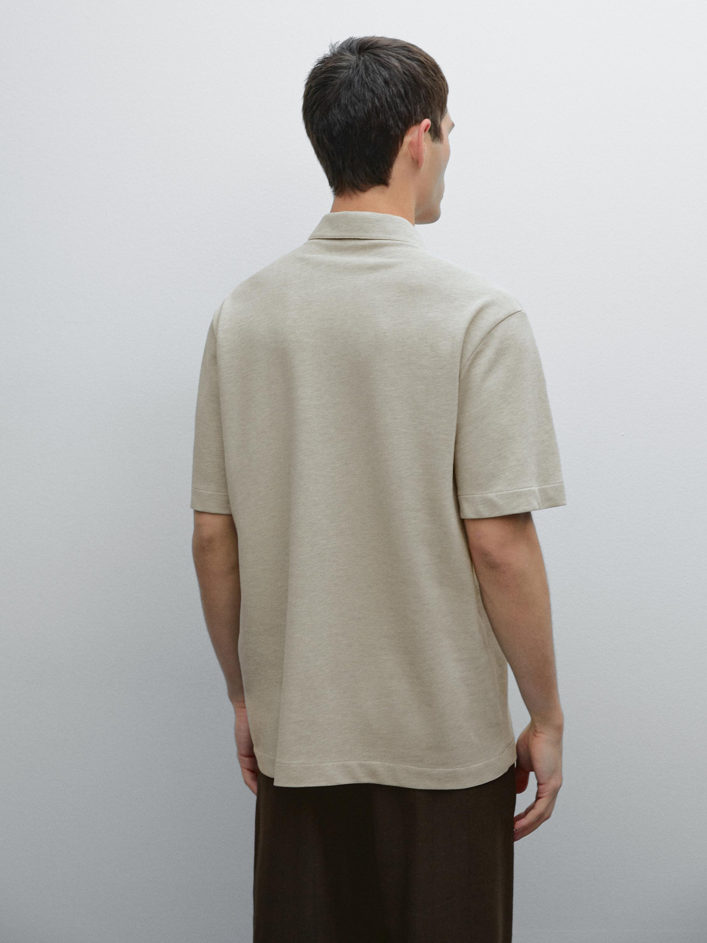 Polo manches courtes texturé en piqué