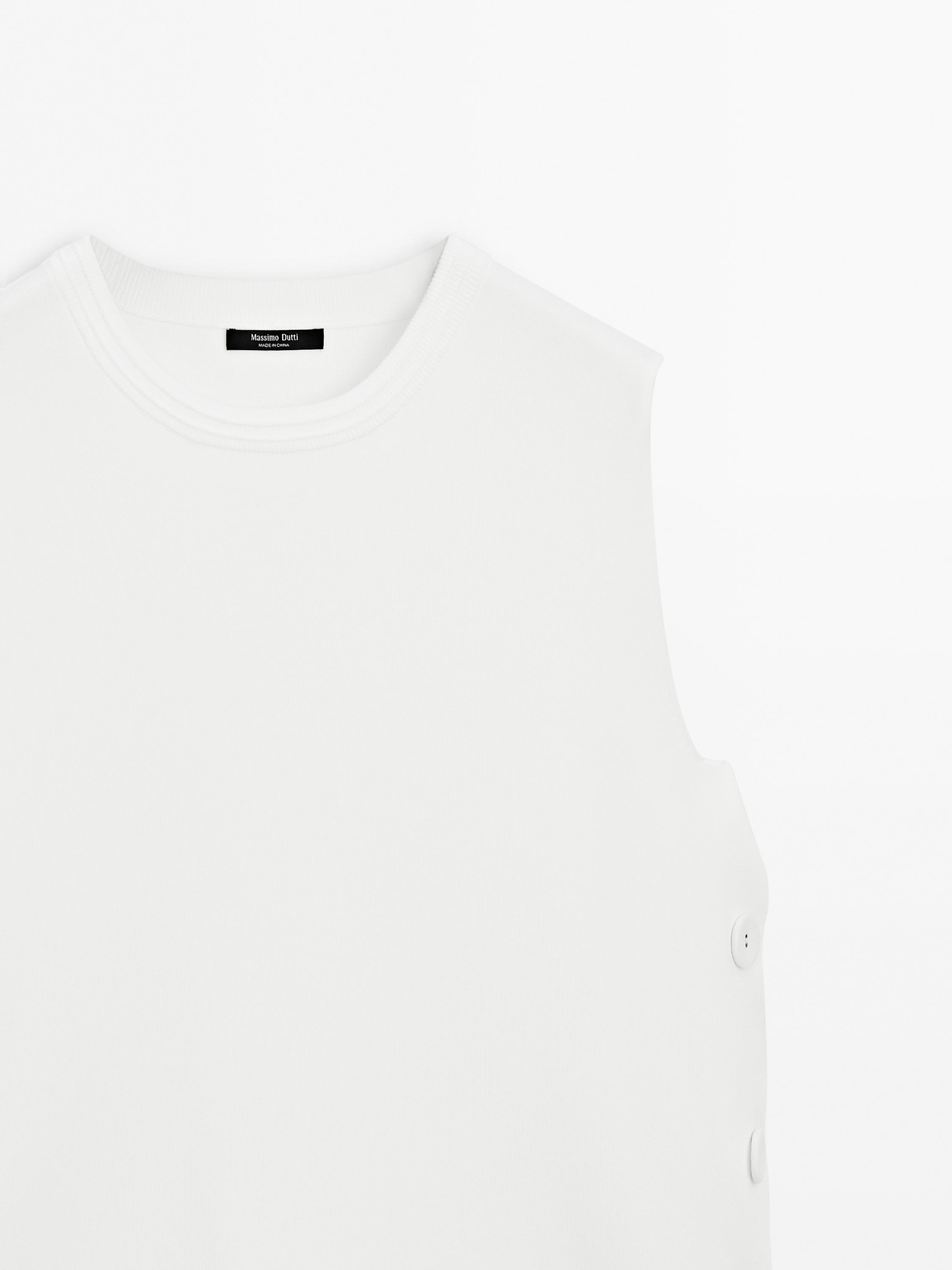 Knit top with side buttons