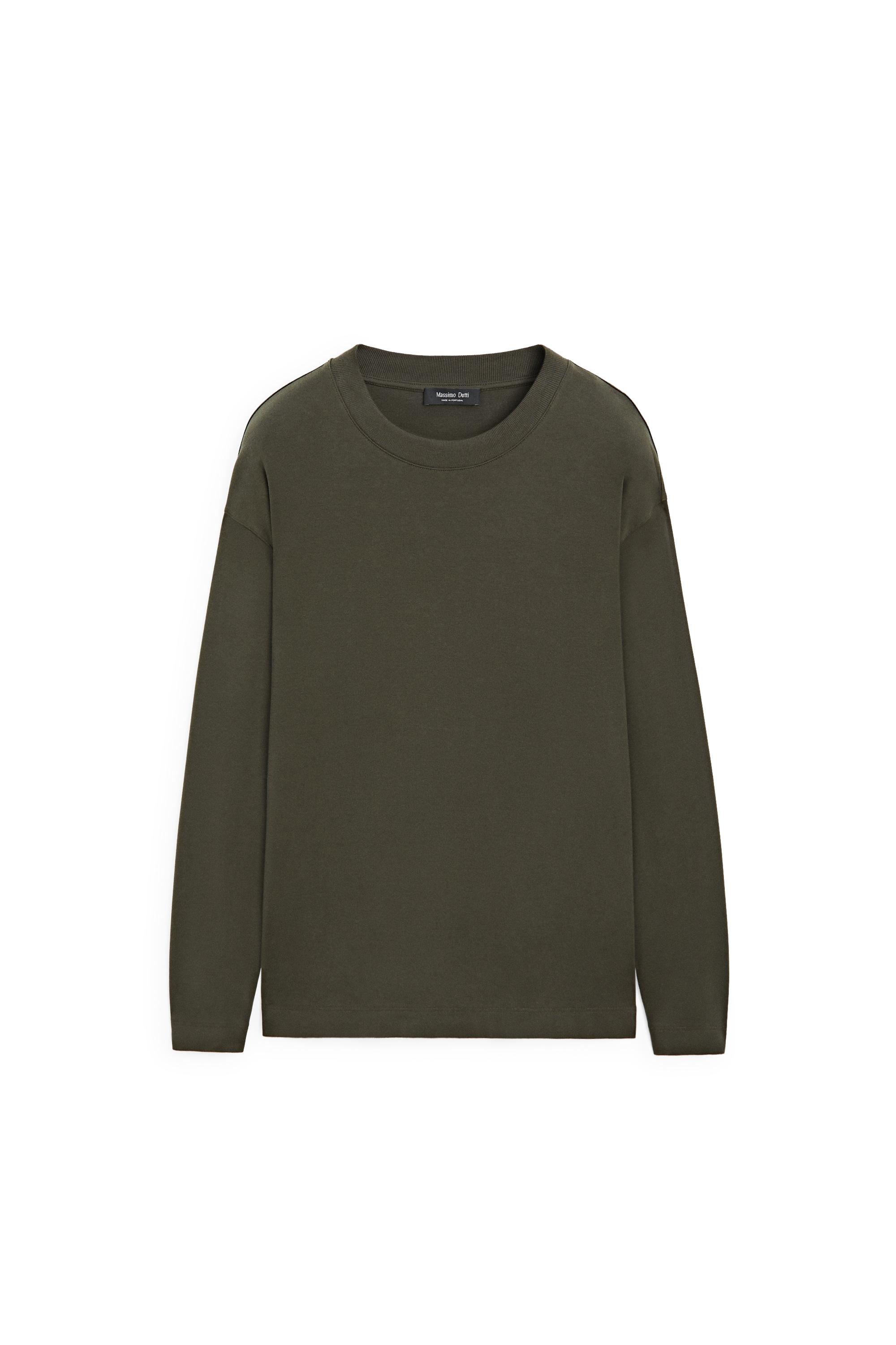 Massimo Dutti %100 pamuklu boxy kesim uzun kollu t-shirt