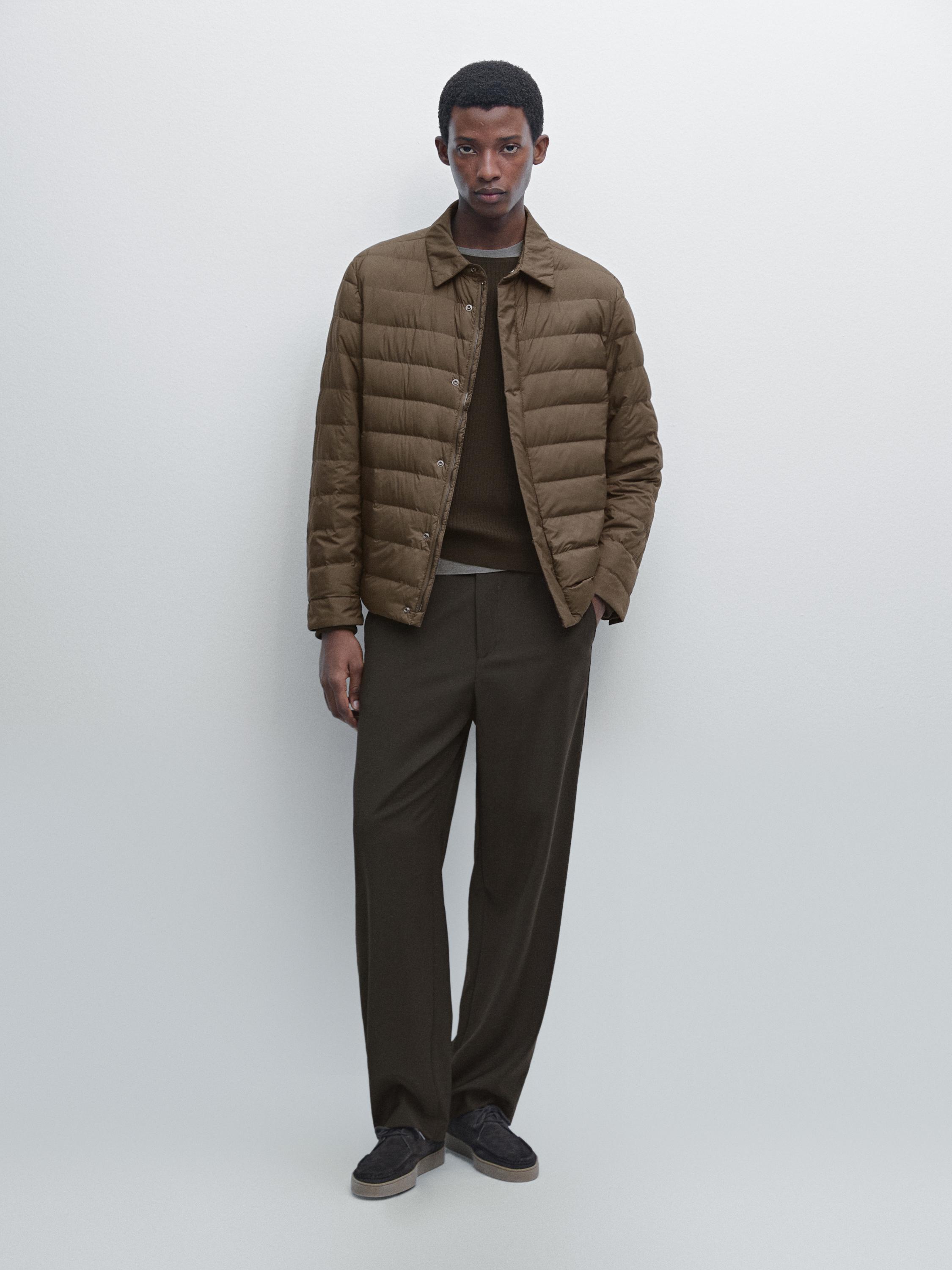 Water-repellent ultra lightweight down blend jacket
