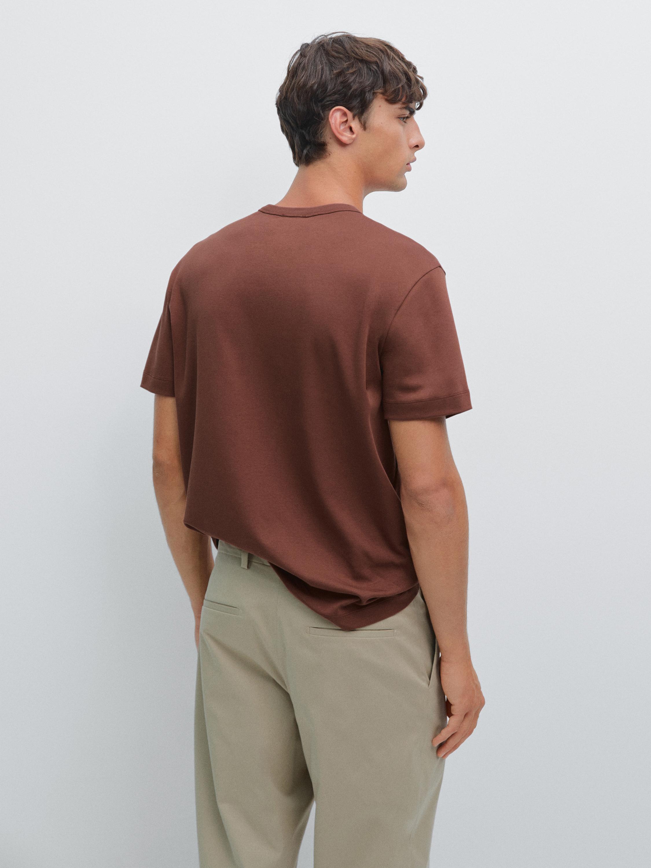 100% cotton short-sleeve T-shirt — TERRA-COTTA