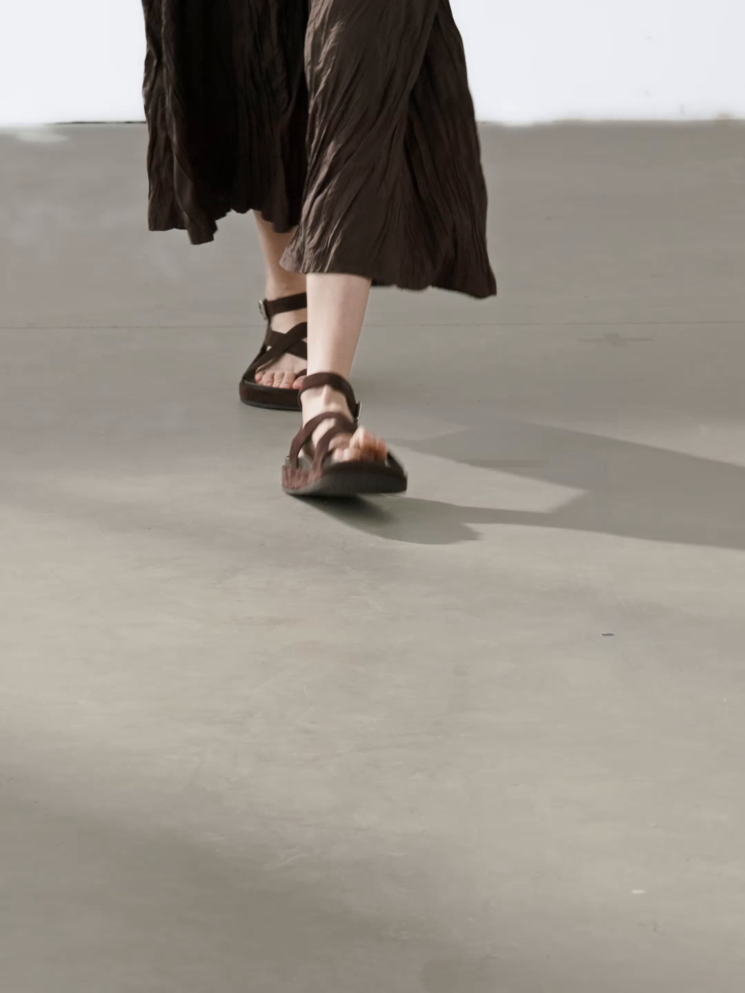 Flowing pleated midi dress