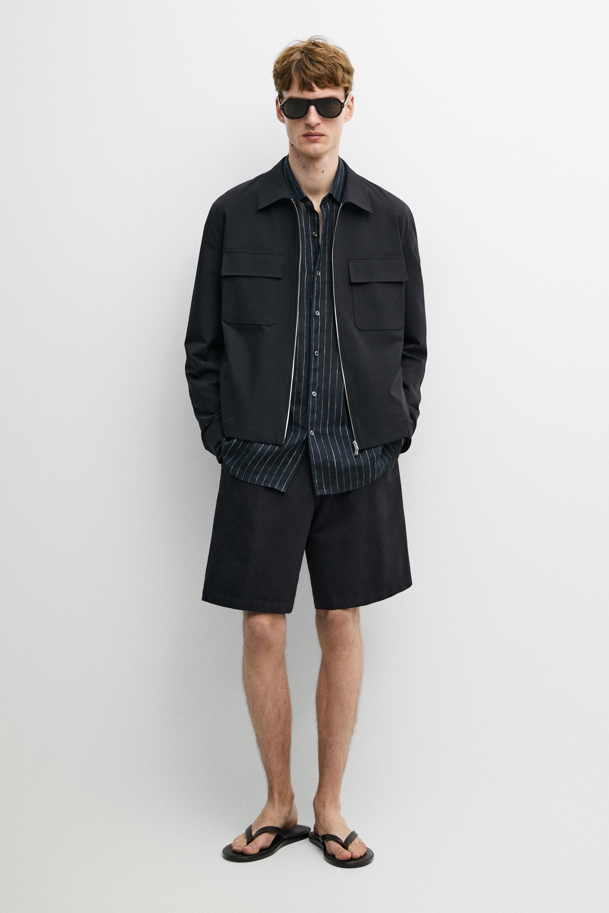 Technical jacket with pocket detail — NAVY BLUE