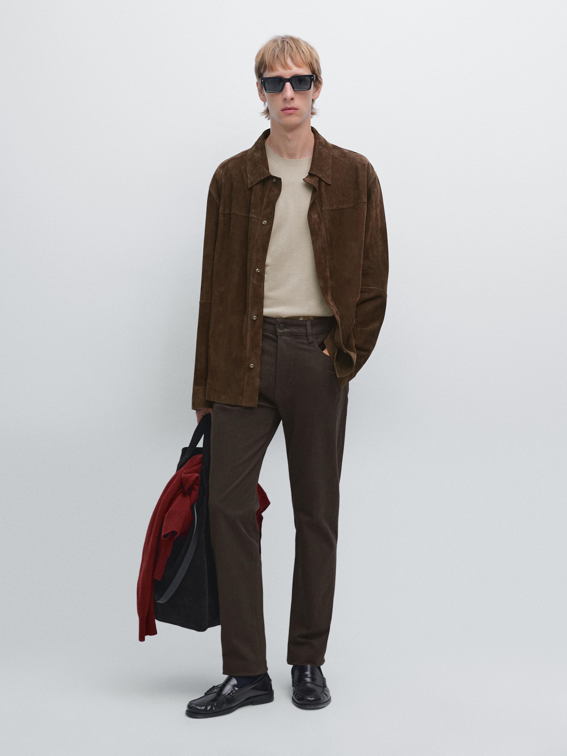 Slim fit denim trousers