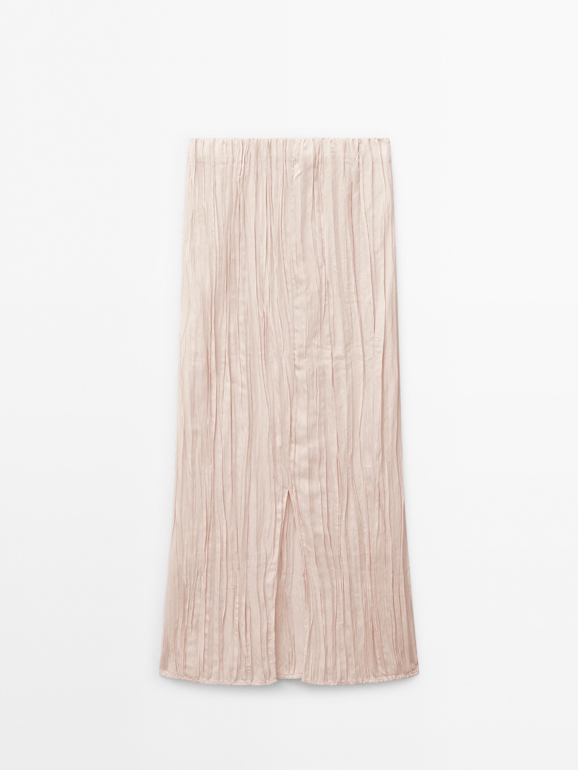 Flowing pleated midi skirt