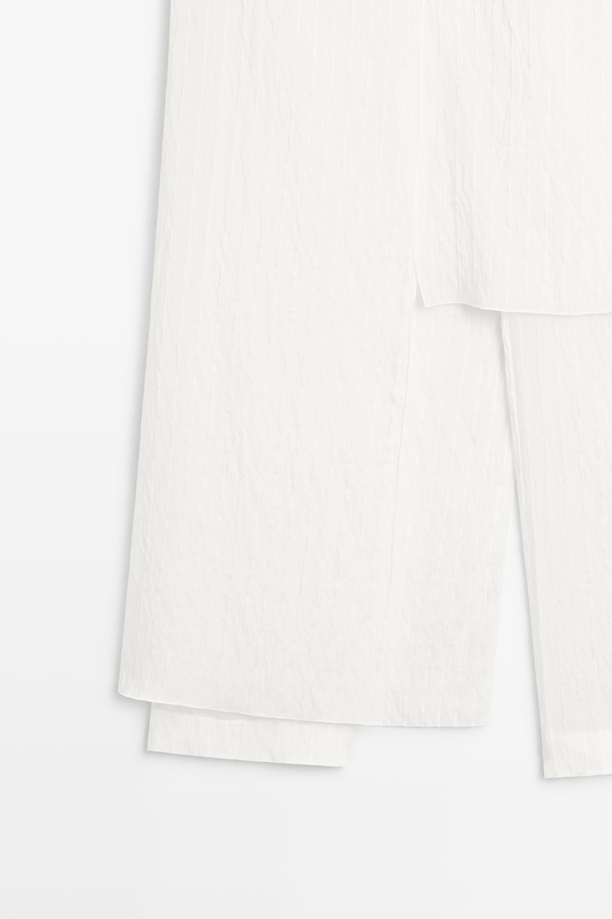 Asymmetric striped skort - STUDIO — WHITE