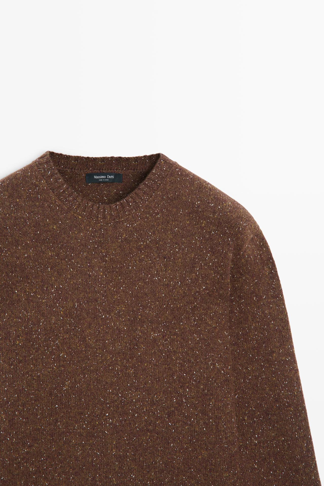 Flecked wool-blend knit sweater — OCHRE