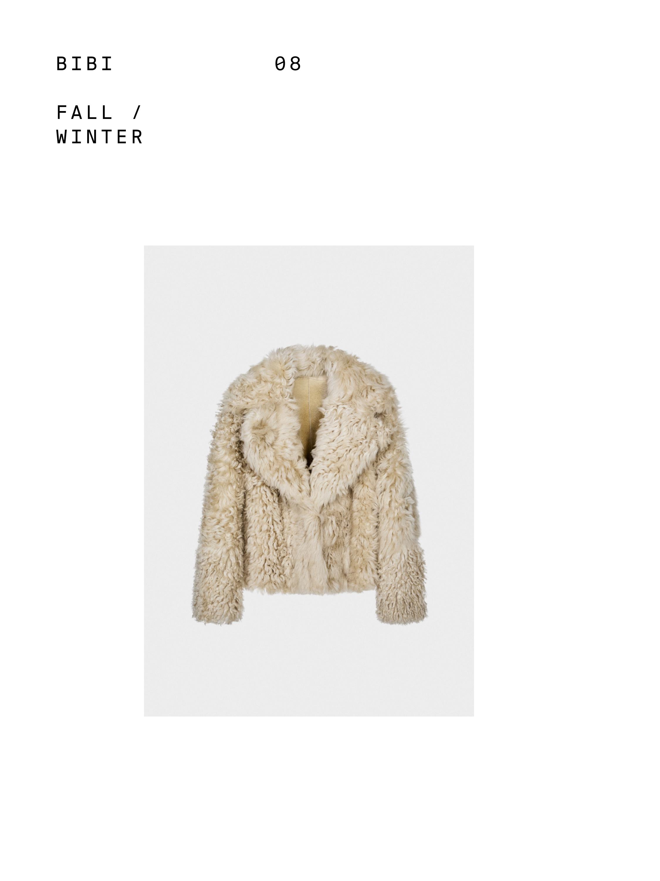 Short leather coat with fur - STUDIO — CREAM