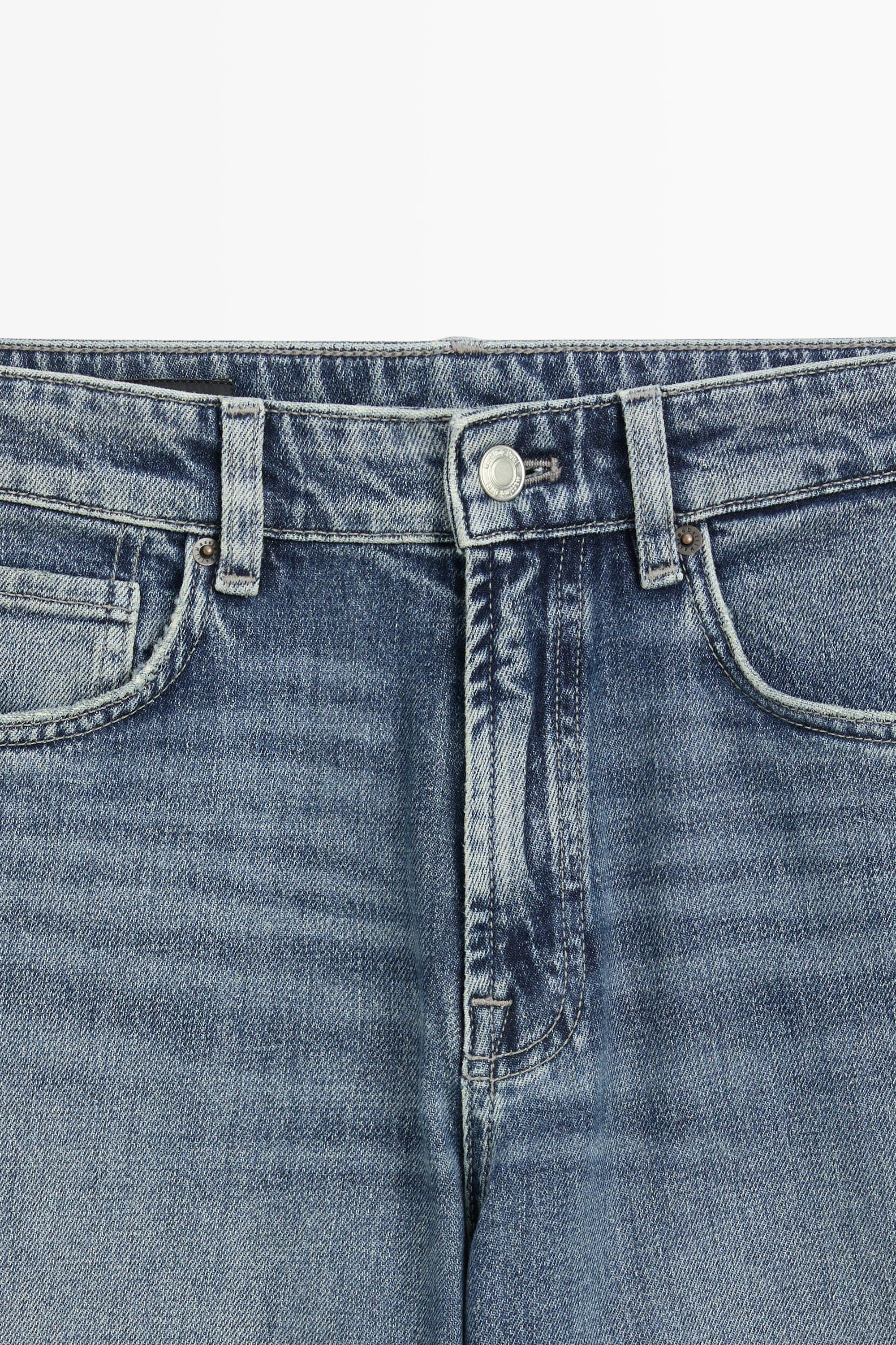 High-waist cropped straight-leg jeans — Light Blue
