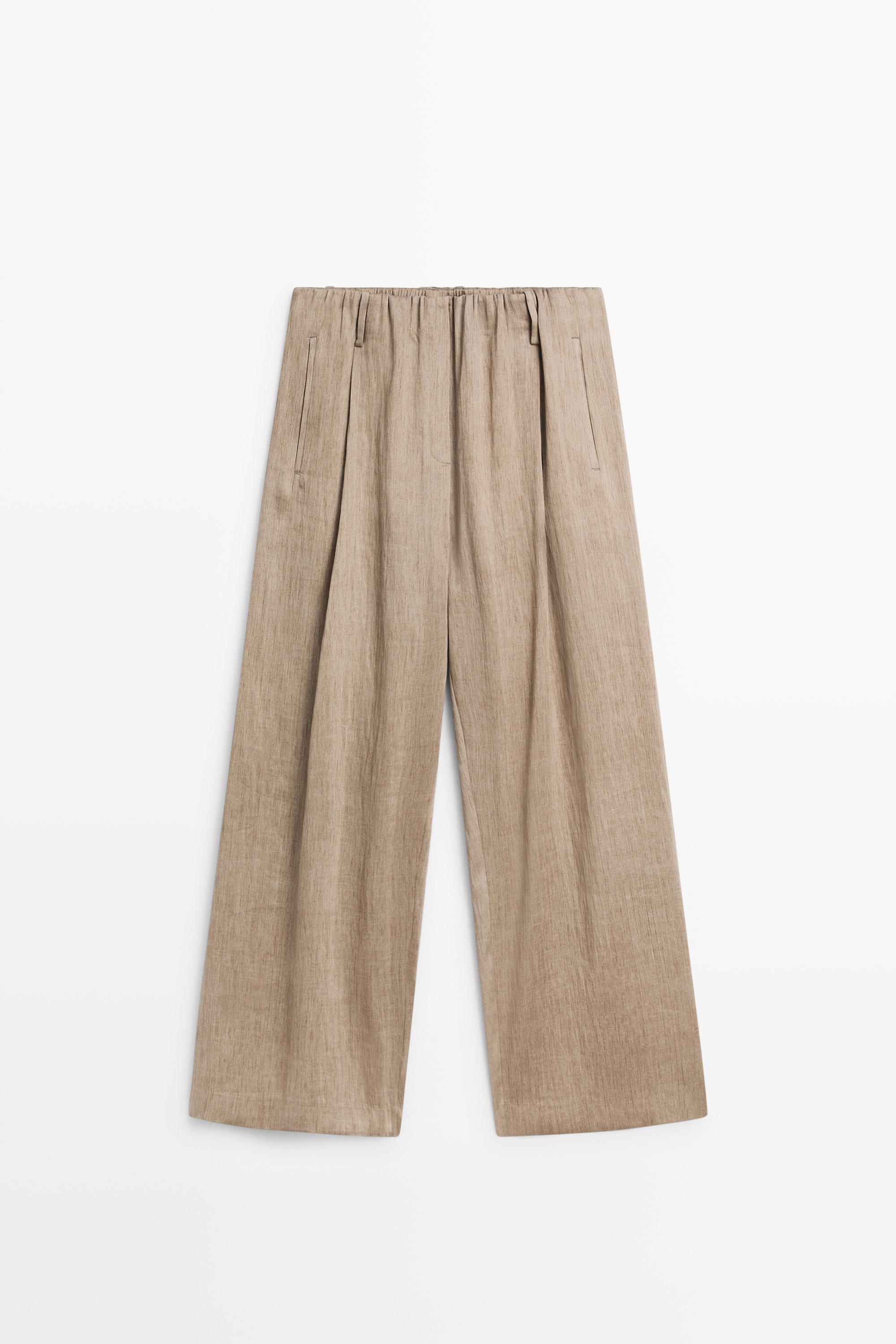 Pantaloni cu pliuri și detaliu elastic - STUDIO