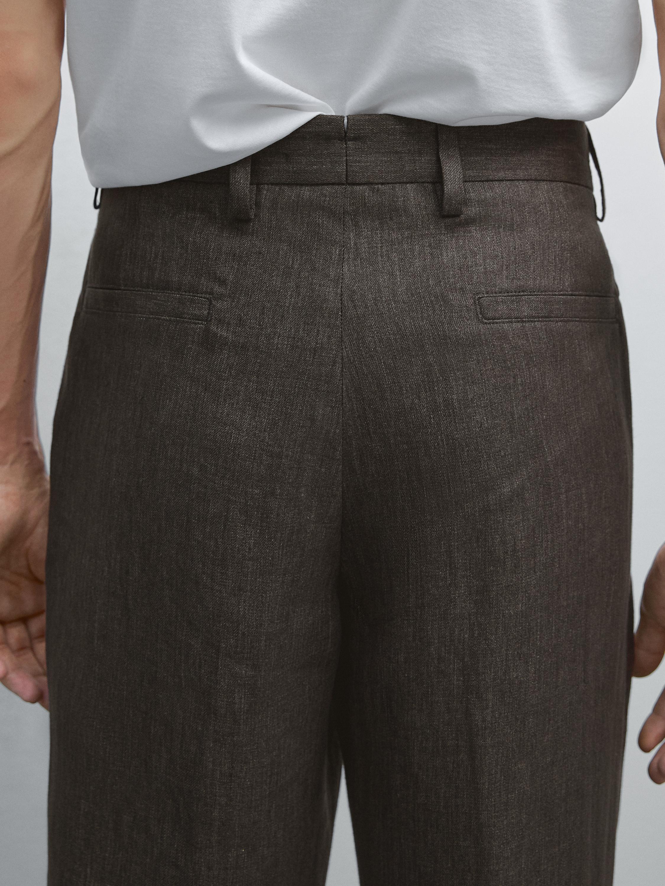 Pleegitatud linased püksid kollektsioonist Total Look