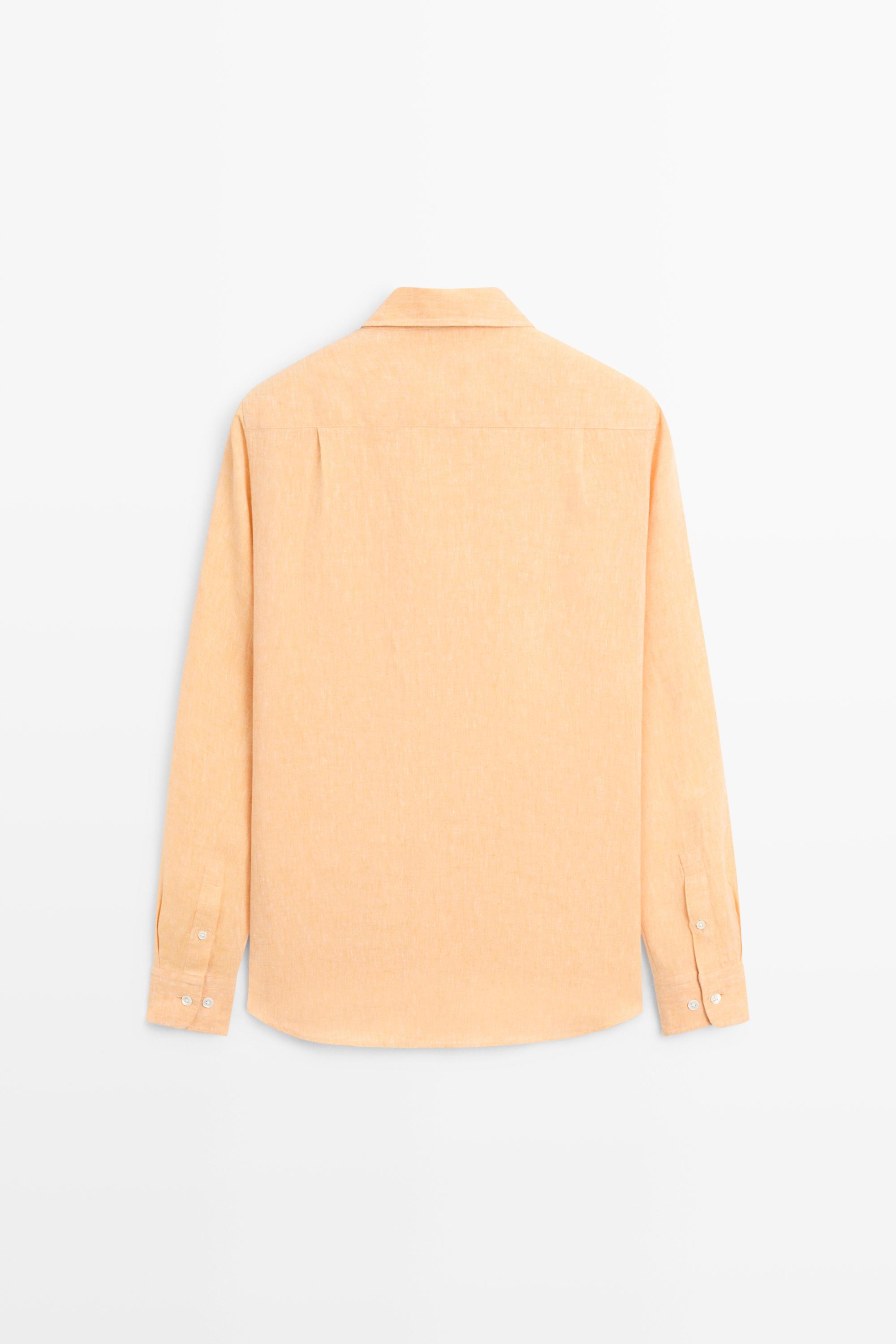 100% linen regular fit shirt — RED