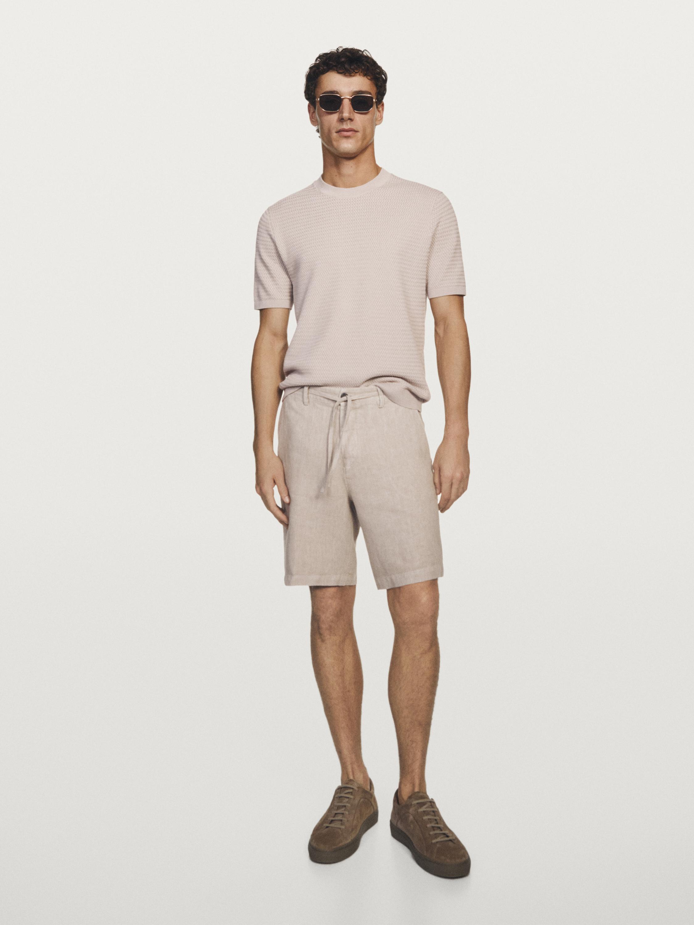 Textured knit short sleeve T-shirt