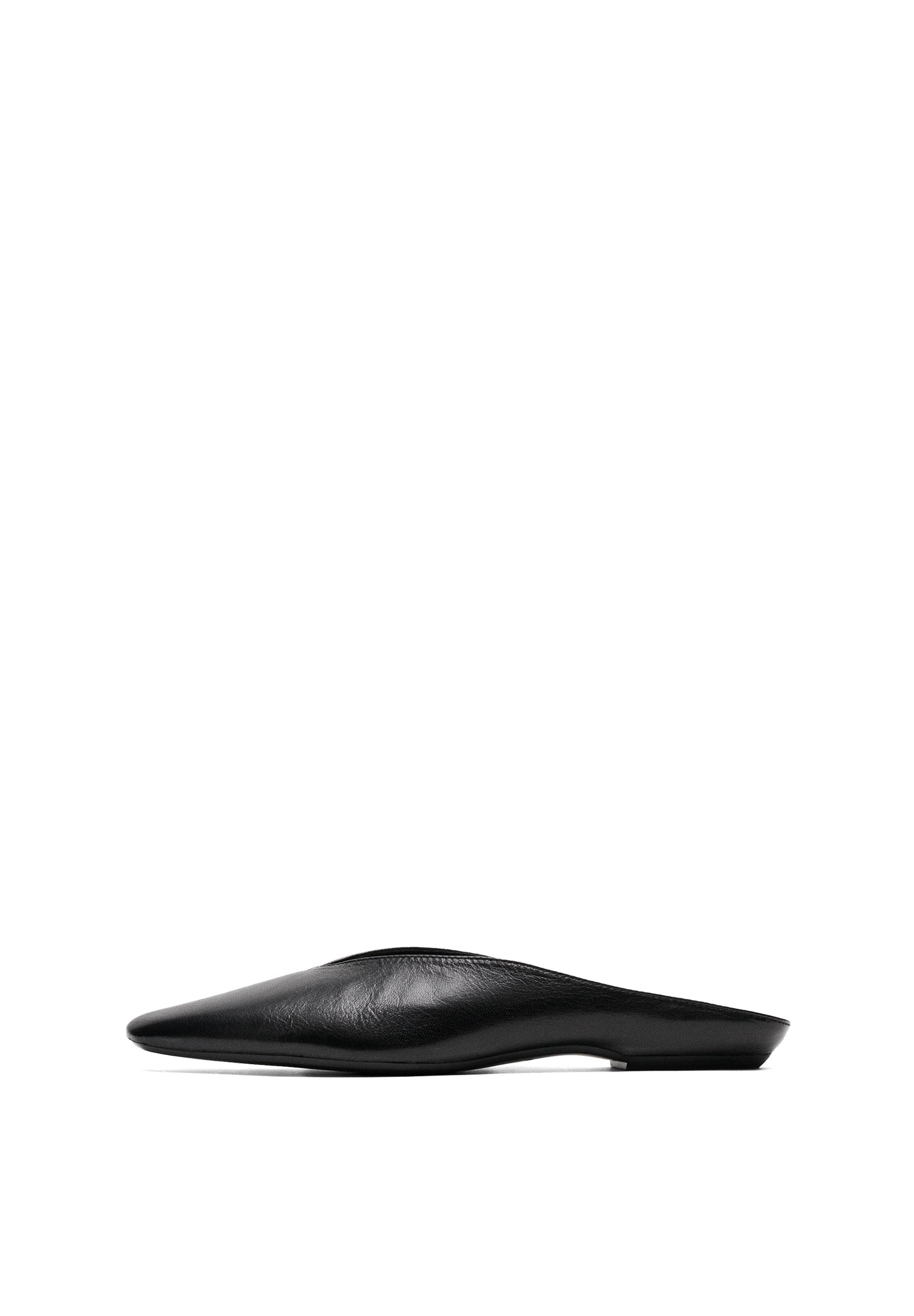Soft leather mules — BLACK