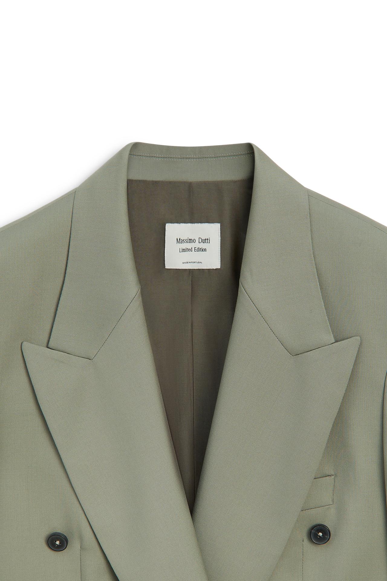 Oversize double-breasted suit blazer - LIMITED EDITION — Green-grey