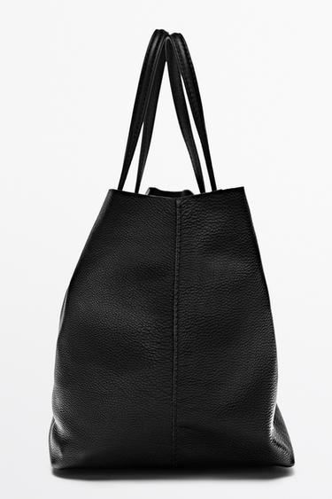 Medium nappa leather tote bag — BLACK 4