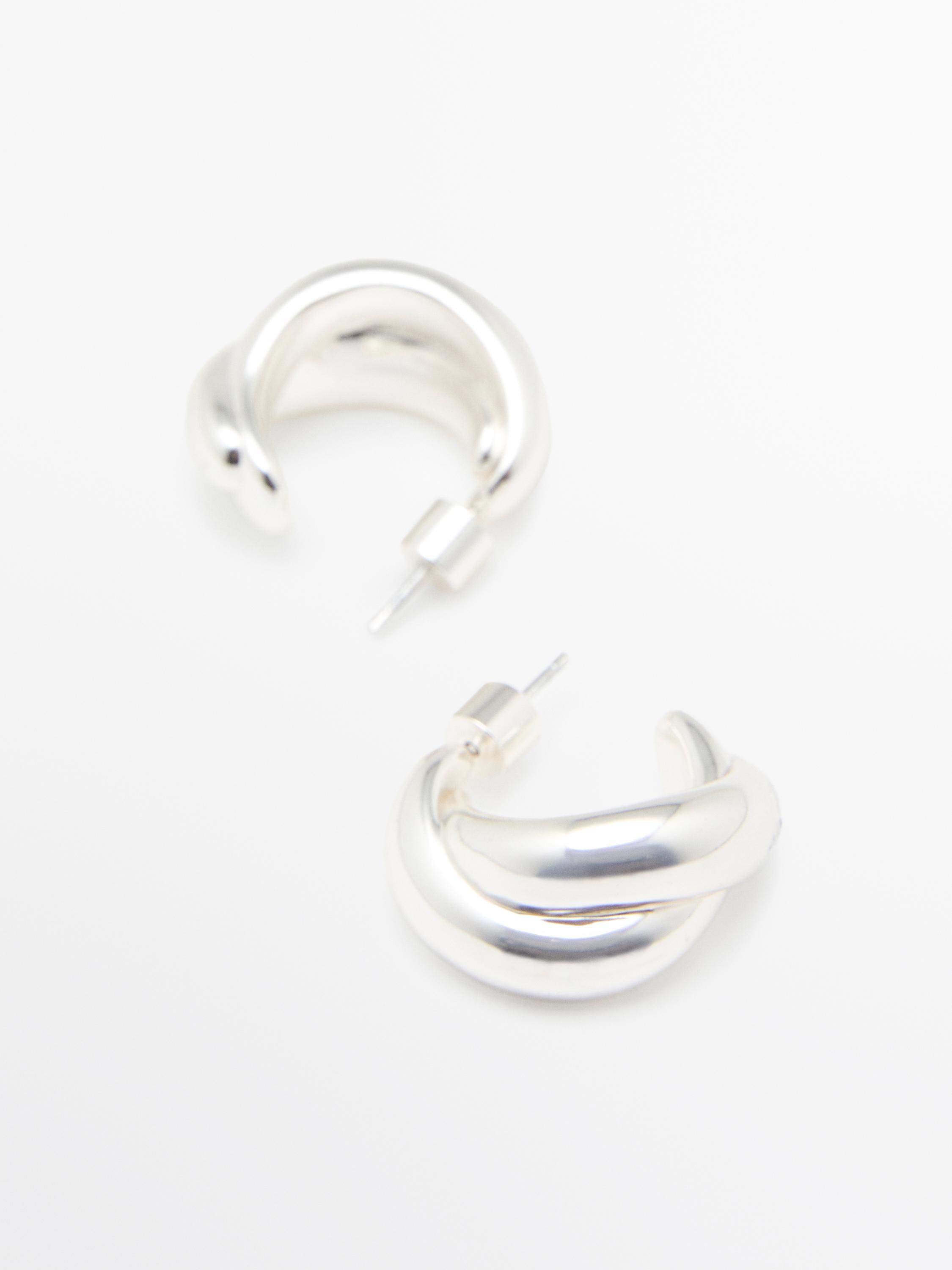 Wraparound hoop earrings — SILVER