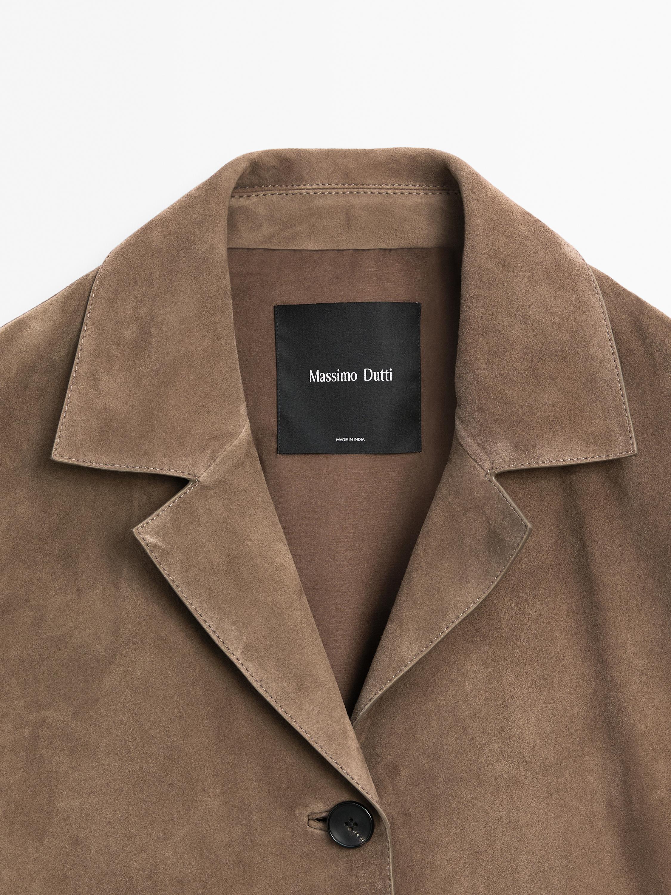 Flowing suede leather blazer