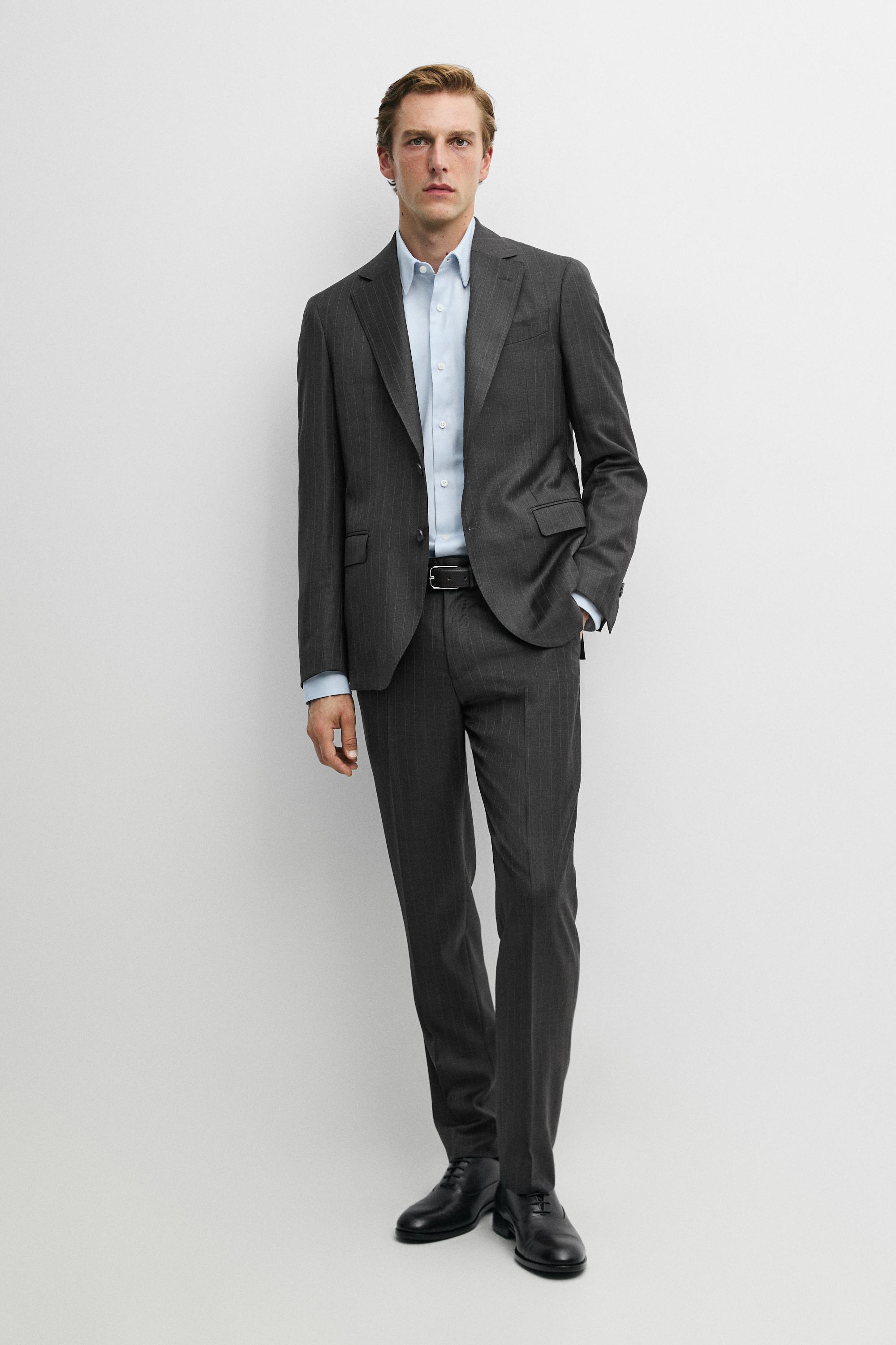 Slim fit 100% cotton Oxford shirt — SKY BLUE