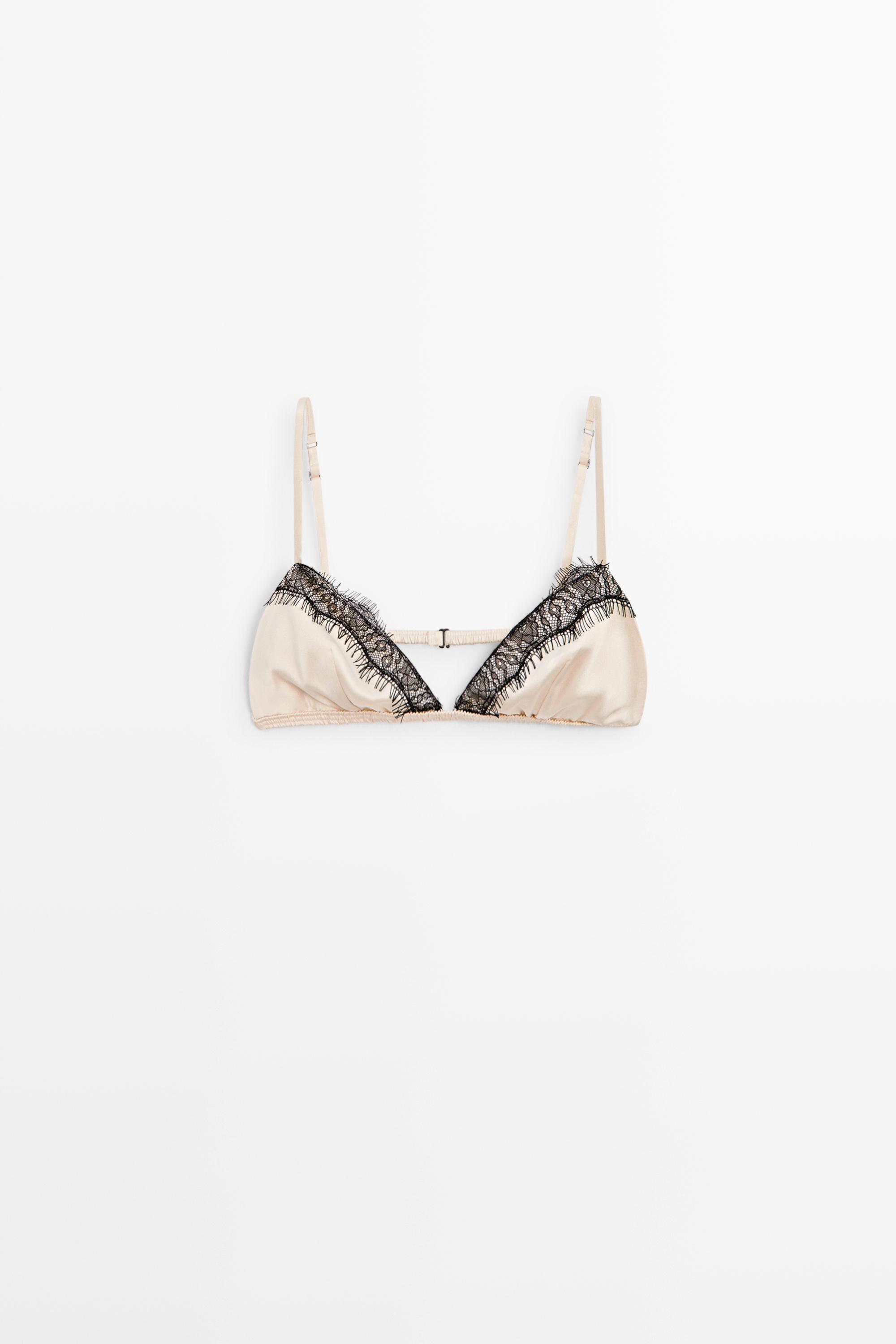 Silk blend lace triangle bra