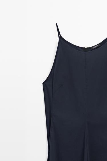 Poplin dress with thin straps — BLUE 4