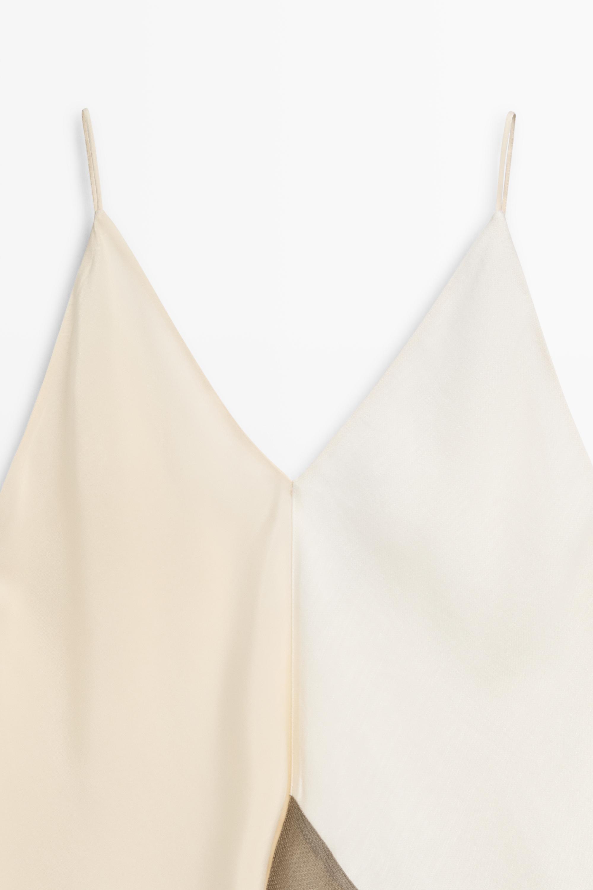 Asymmetric strappy flowing top — CREAM
