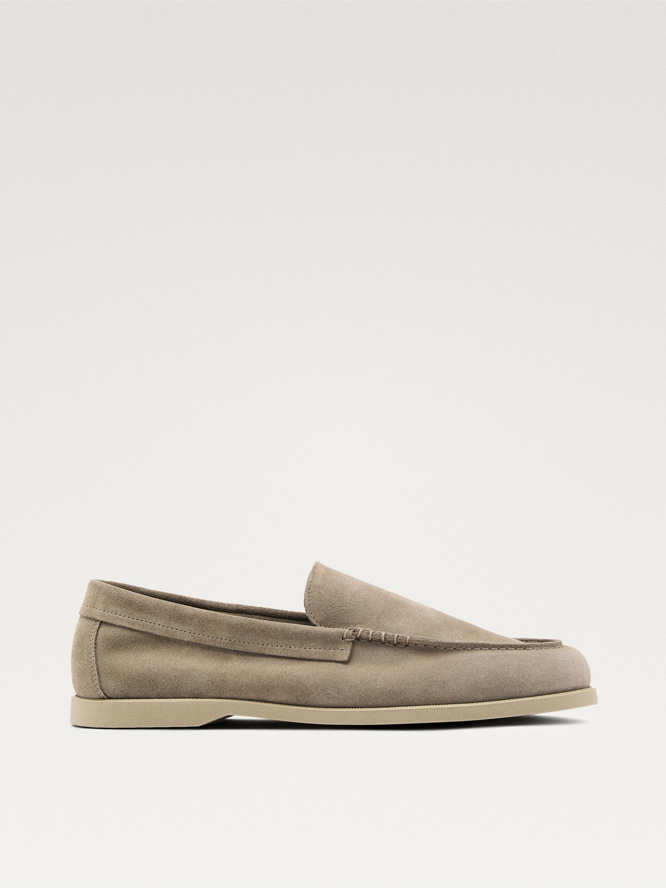 Soft split suede loafers