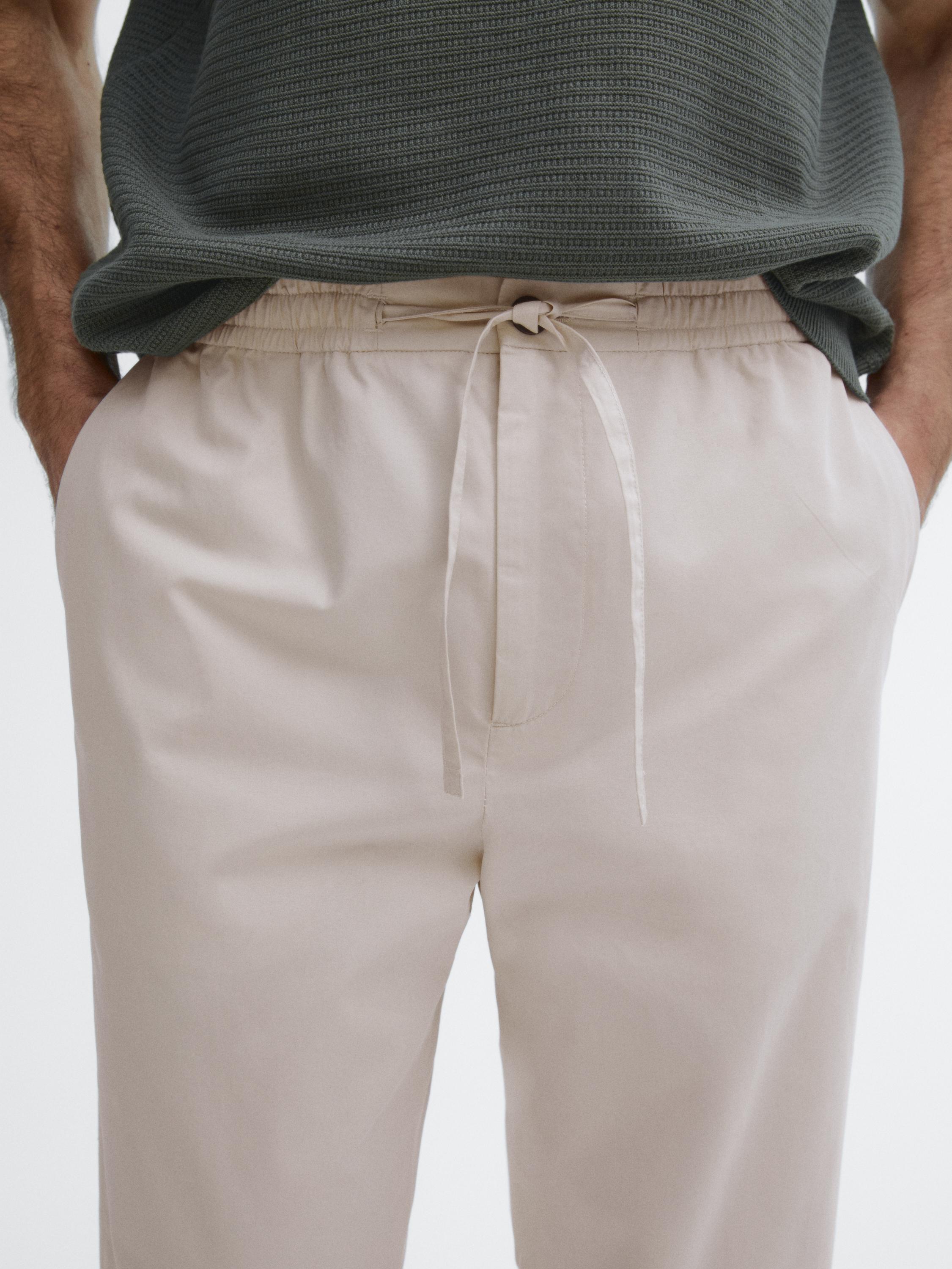 Poplin jogger fit trousers