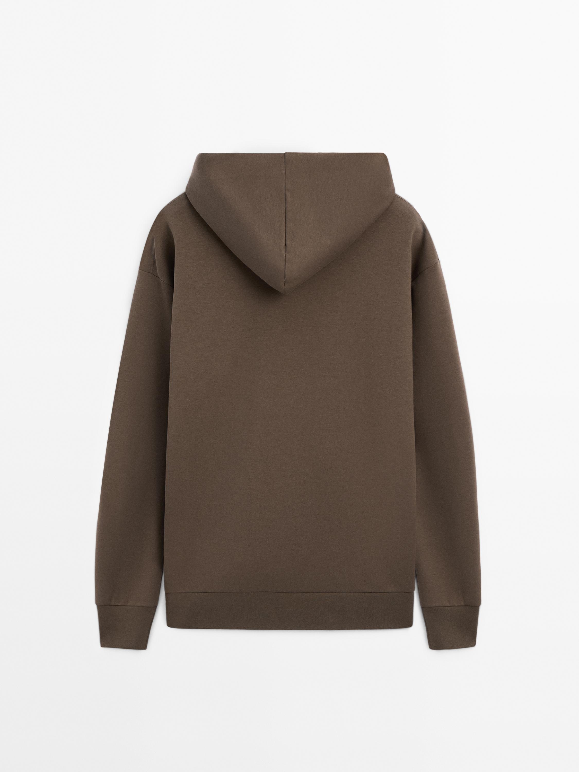 Cotton blend hooded sweatshirt
