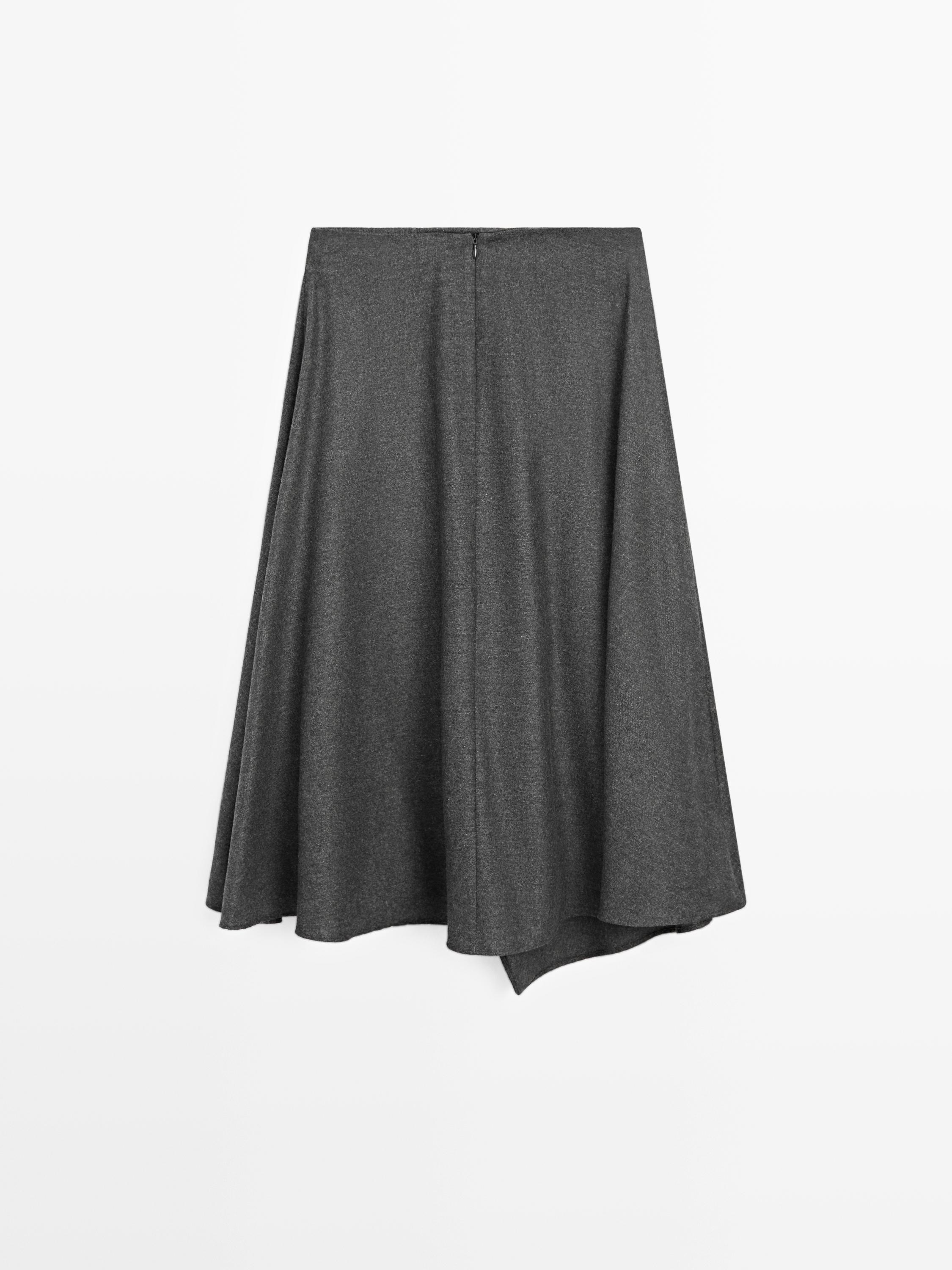 Pleated midi skirt with wool