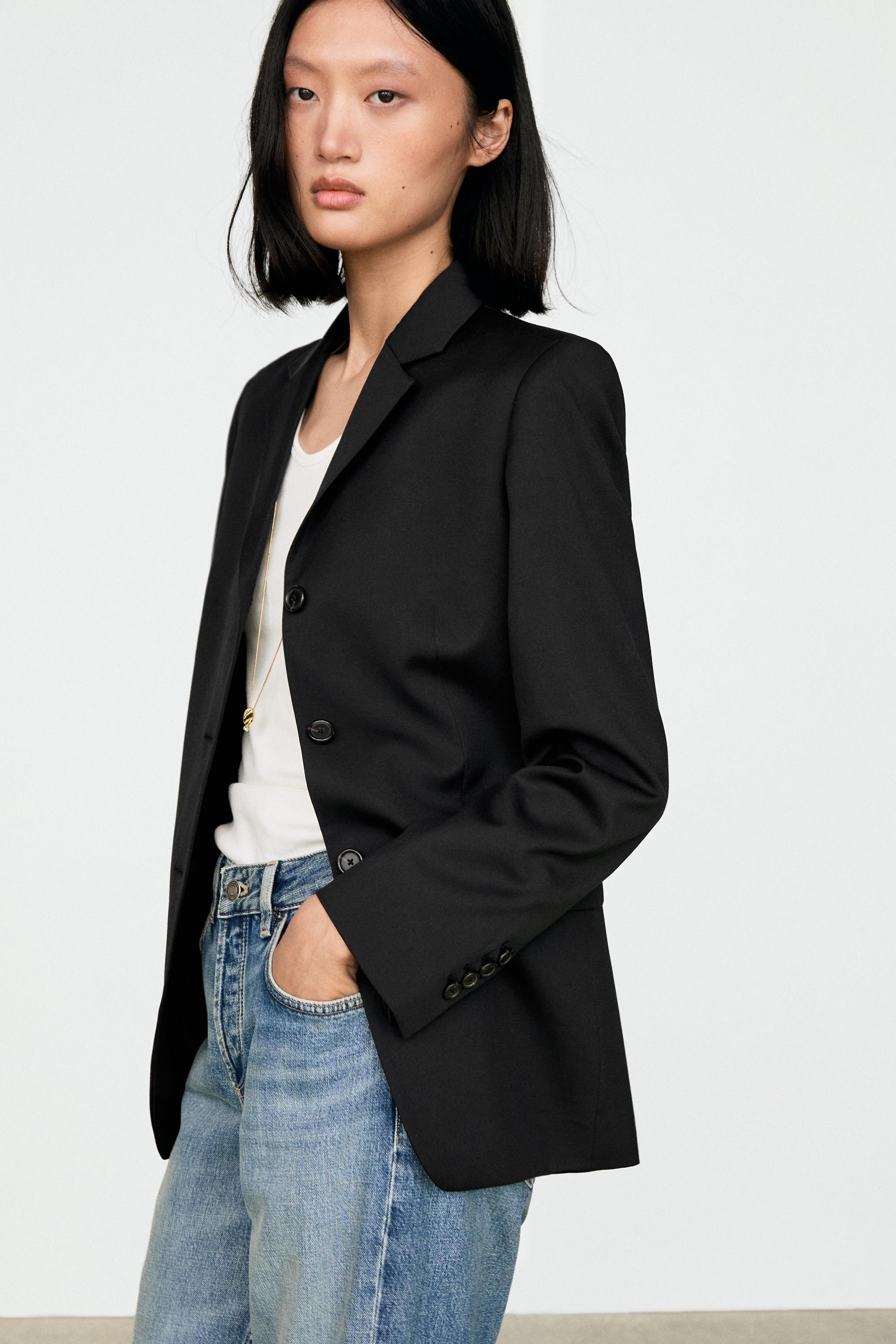 100% cool wool blazer — BLACK