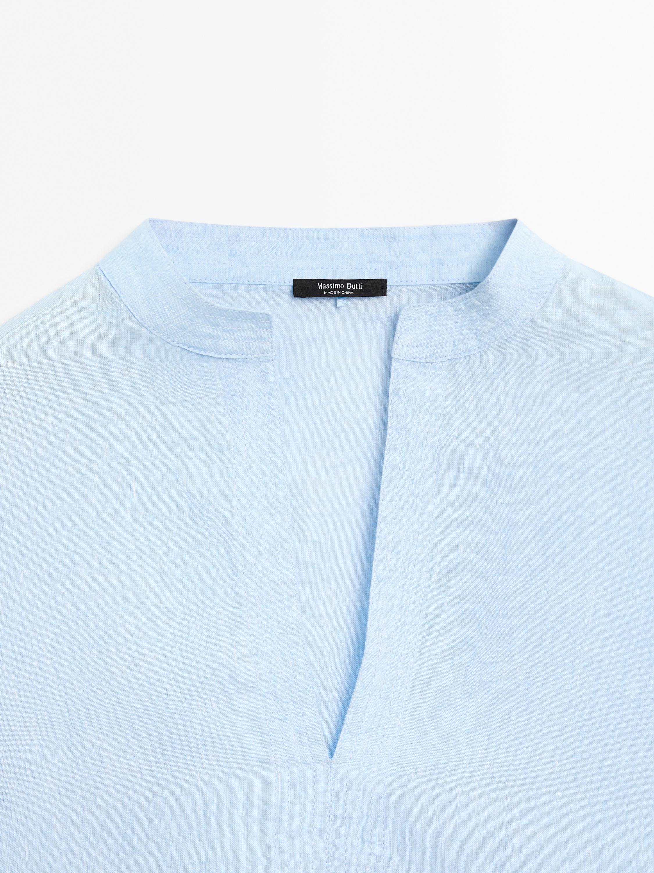 100% linen chambray shirt