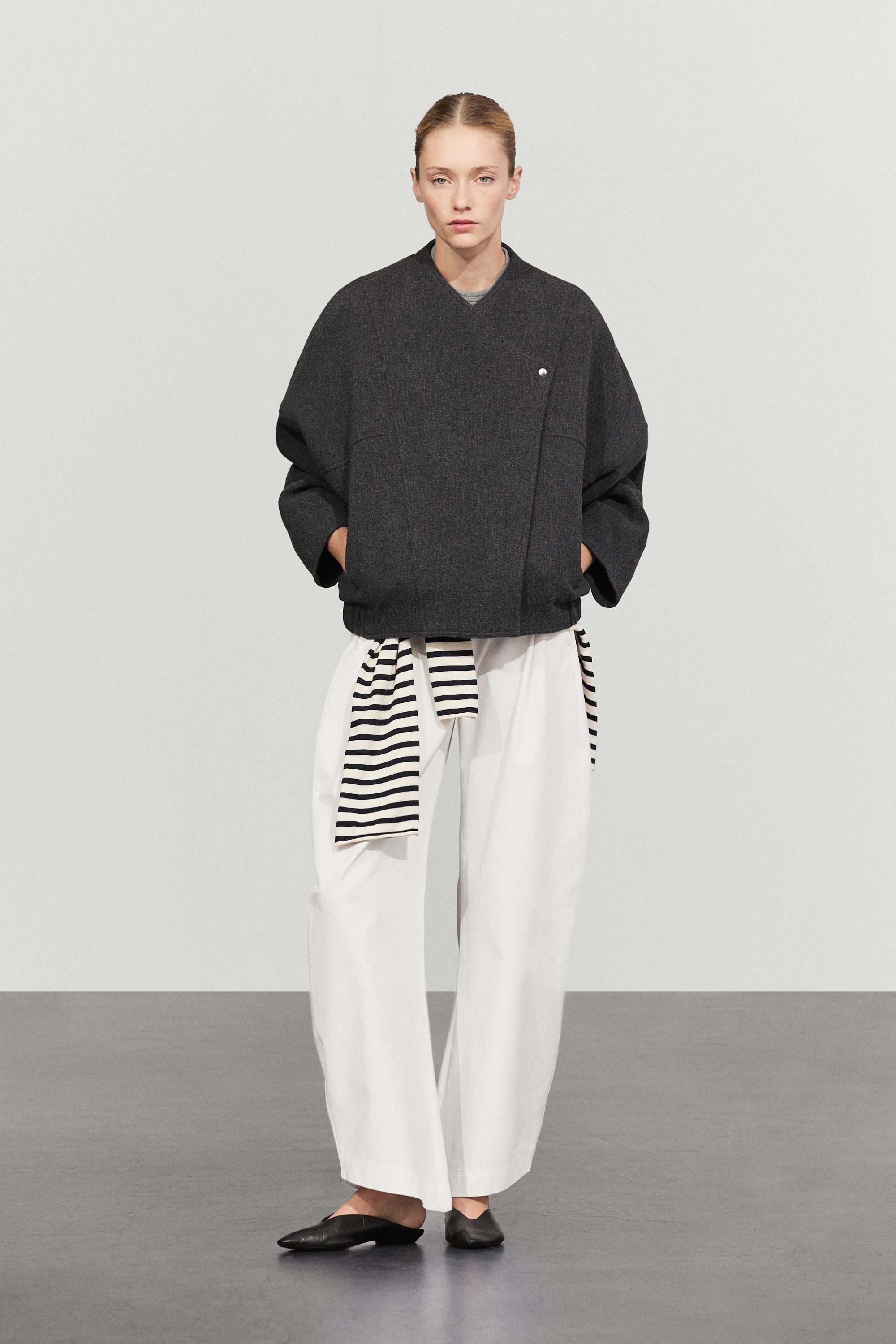 Wool blend bomber jacket — GREY