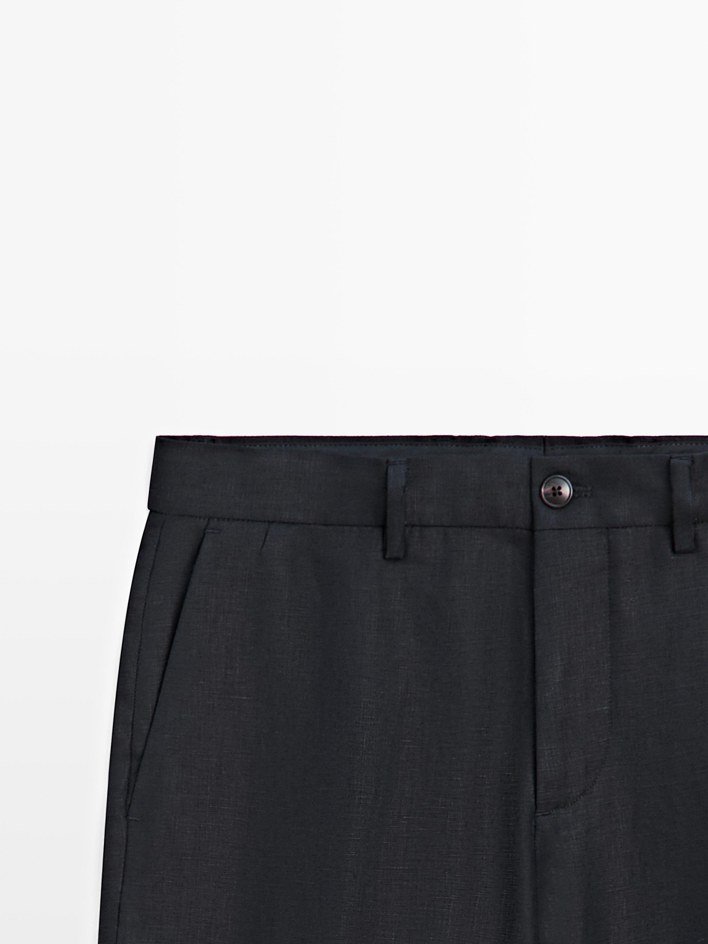 Linen suit trousers — DEEP BLUE