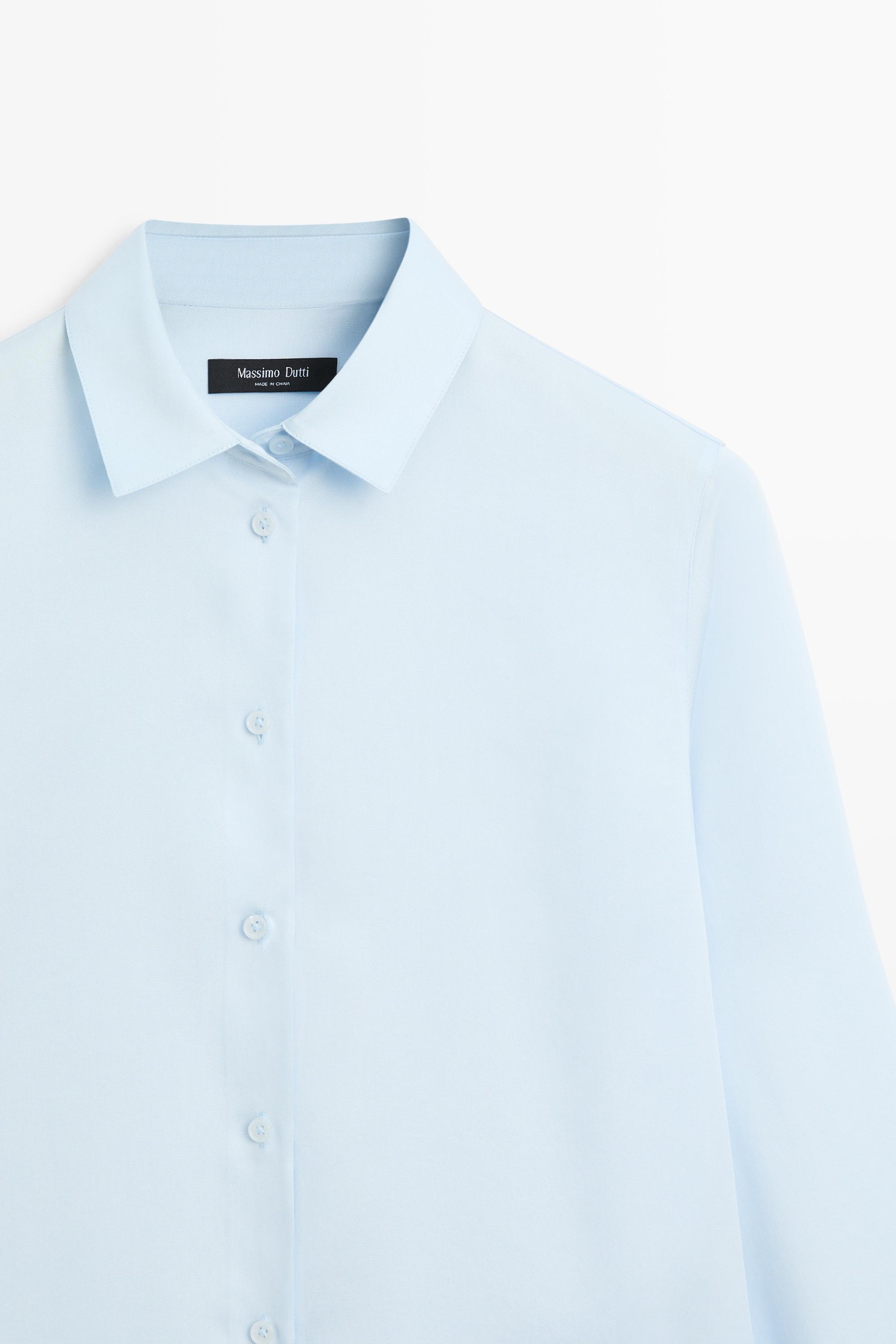 Fluid lyocell shirt — SKY BLUE