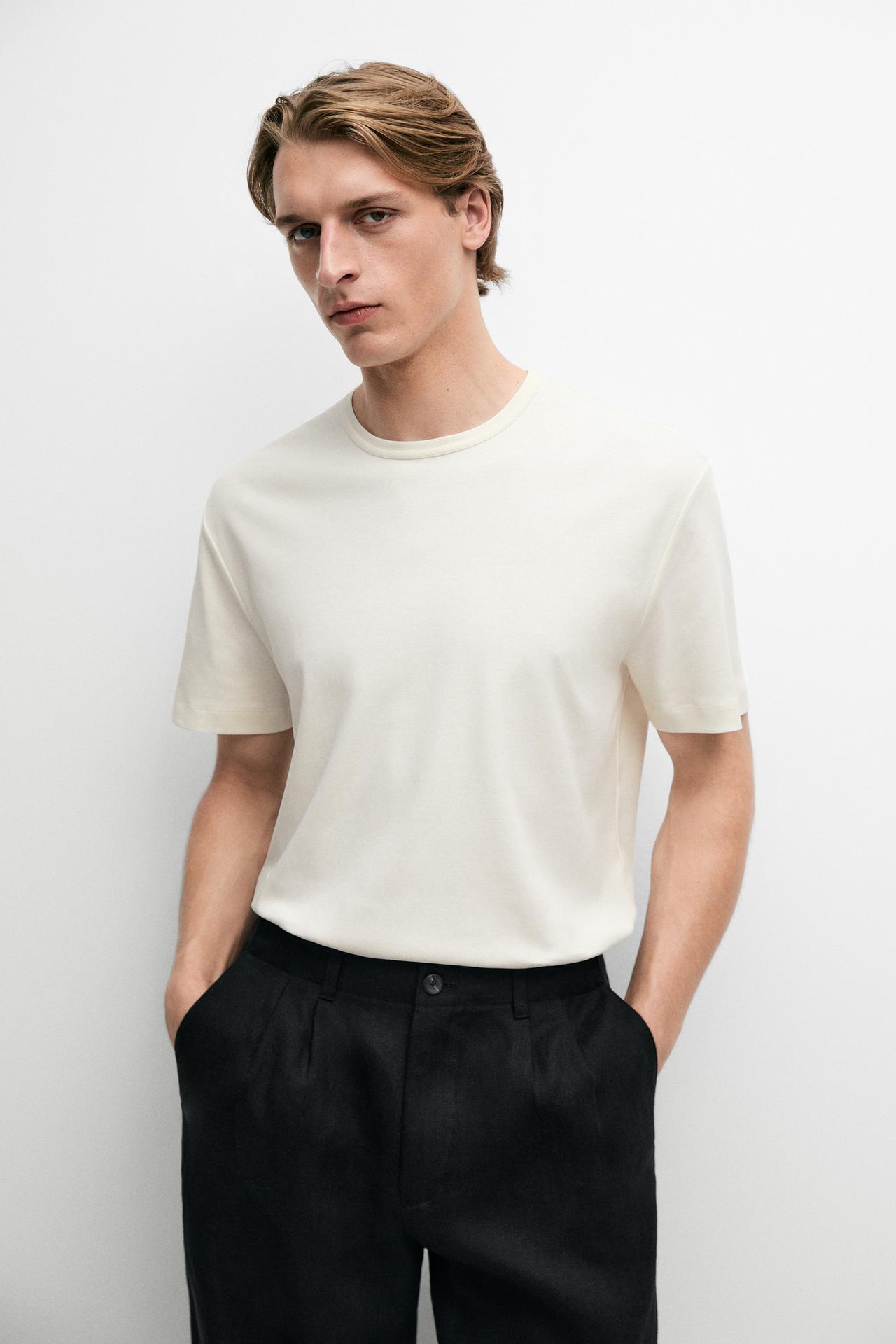 100% Cotton Short-Sleeve T-Shirt — Vanilla