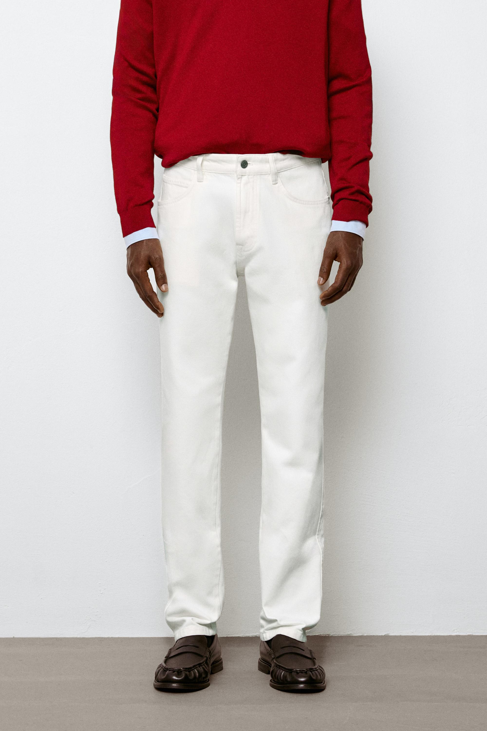 Stonewashed tapered-fit jeans
