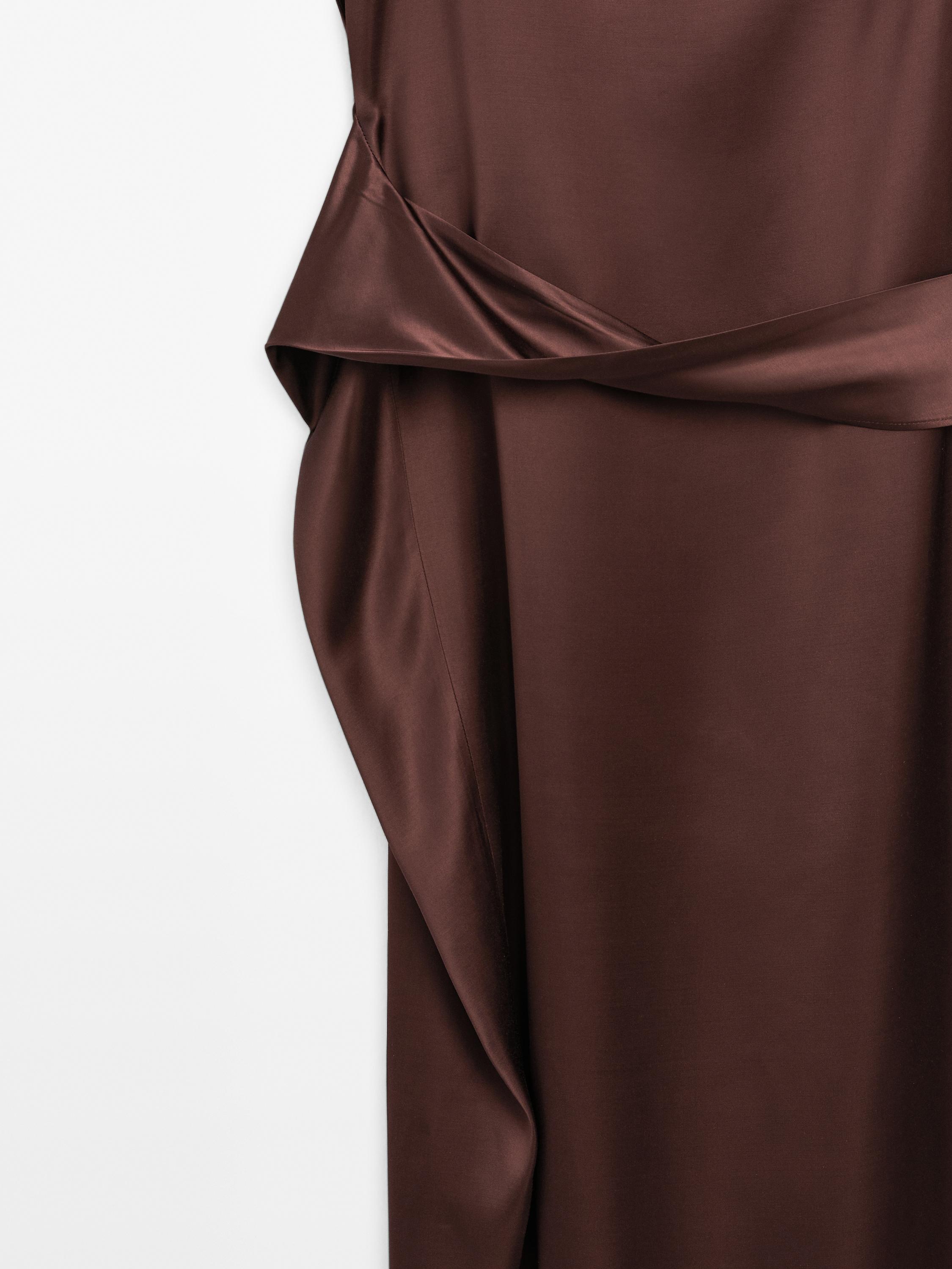 Satin dress with belt detail - Limited Edition
