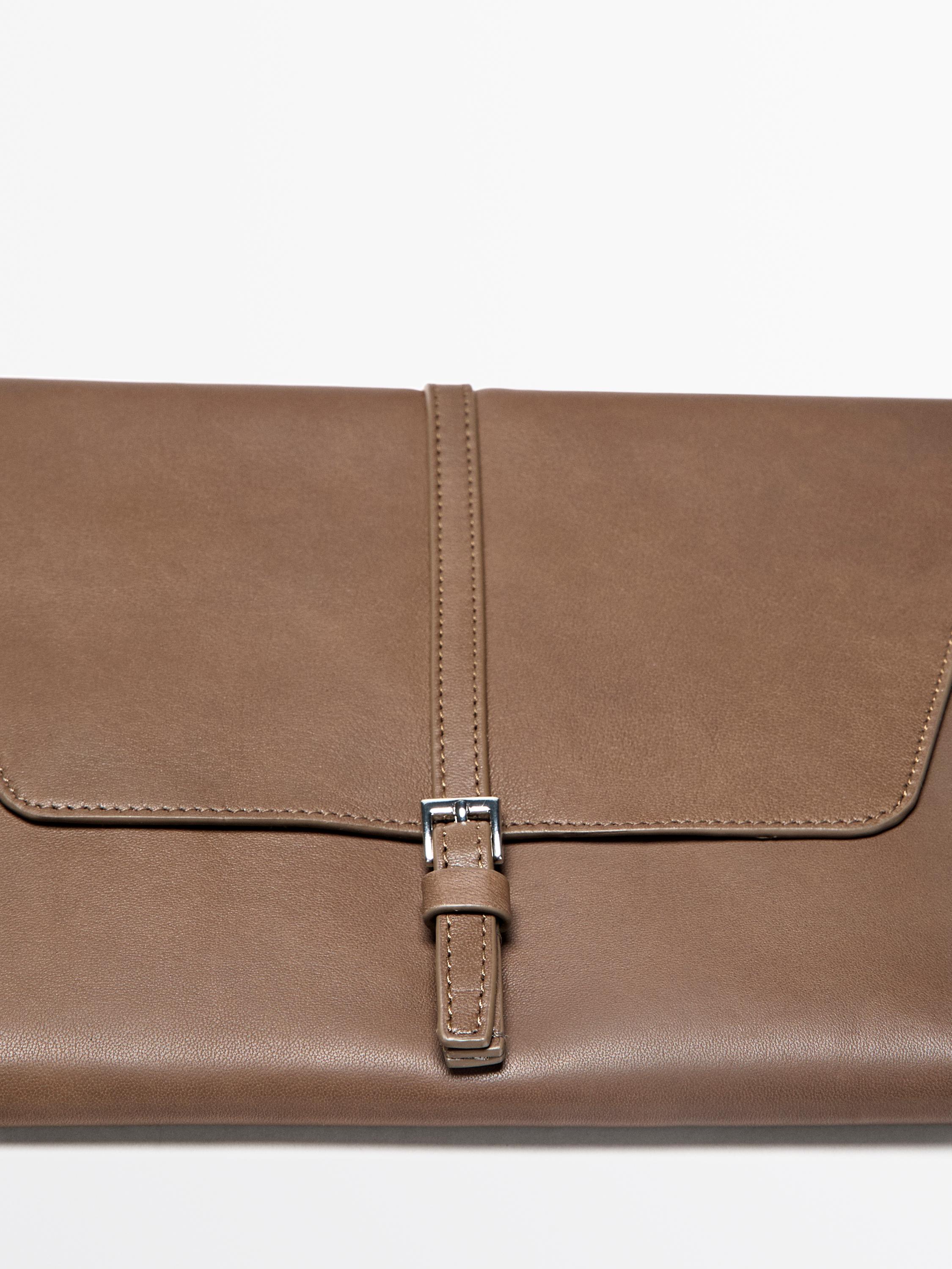 Nappa leather iPad case — MOLE BROWN (alternate view)