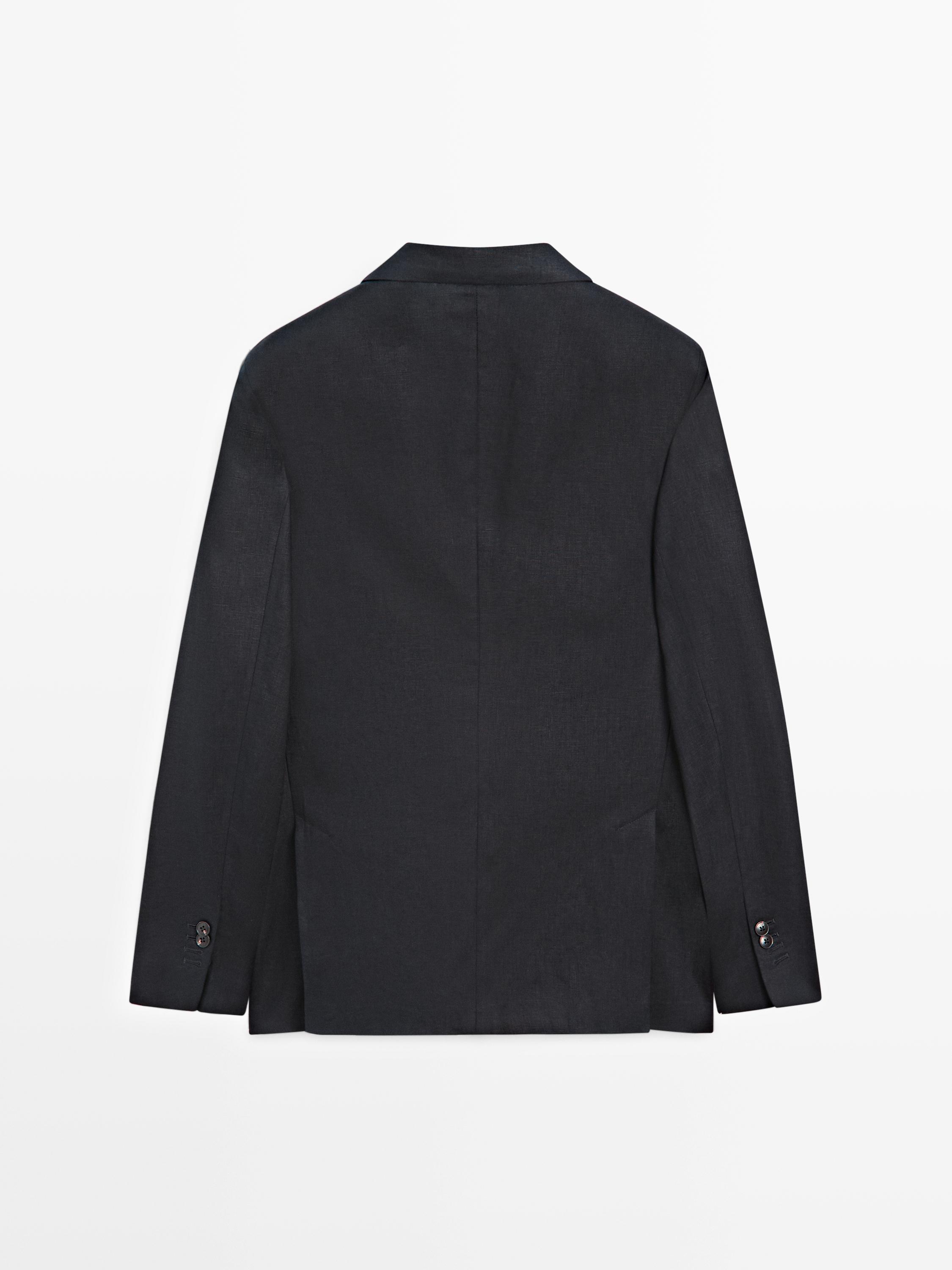 100% linen suit blazer — DEEP BLUE
