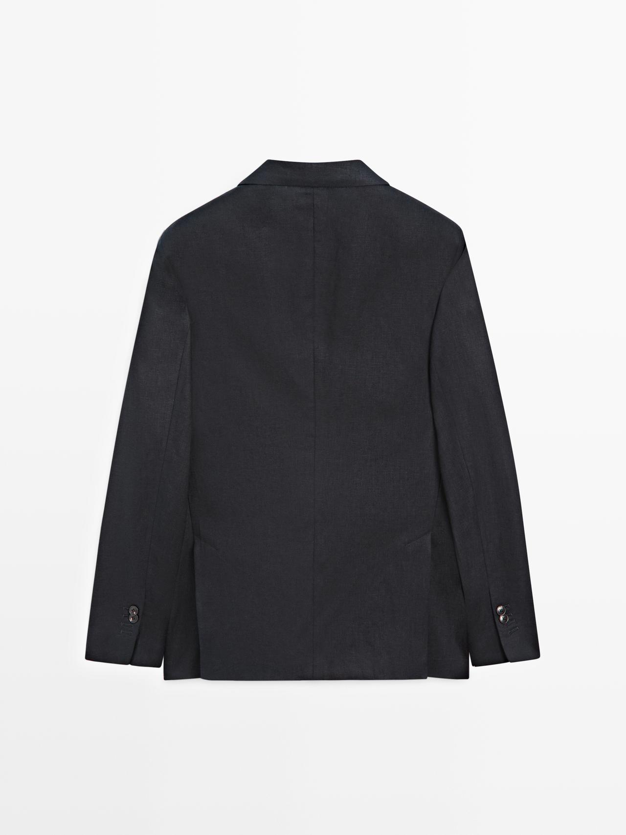 100% linen suit blazer — DEEP BLUE