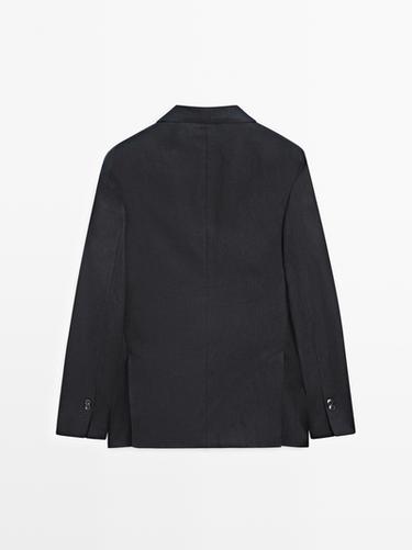 100% linen suit blazer — DEEP BLUE 6