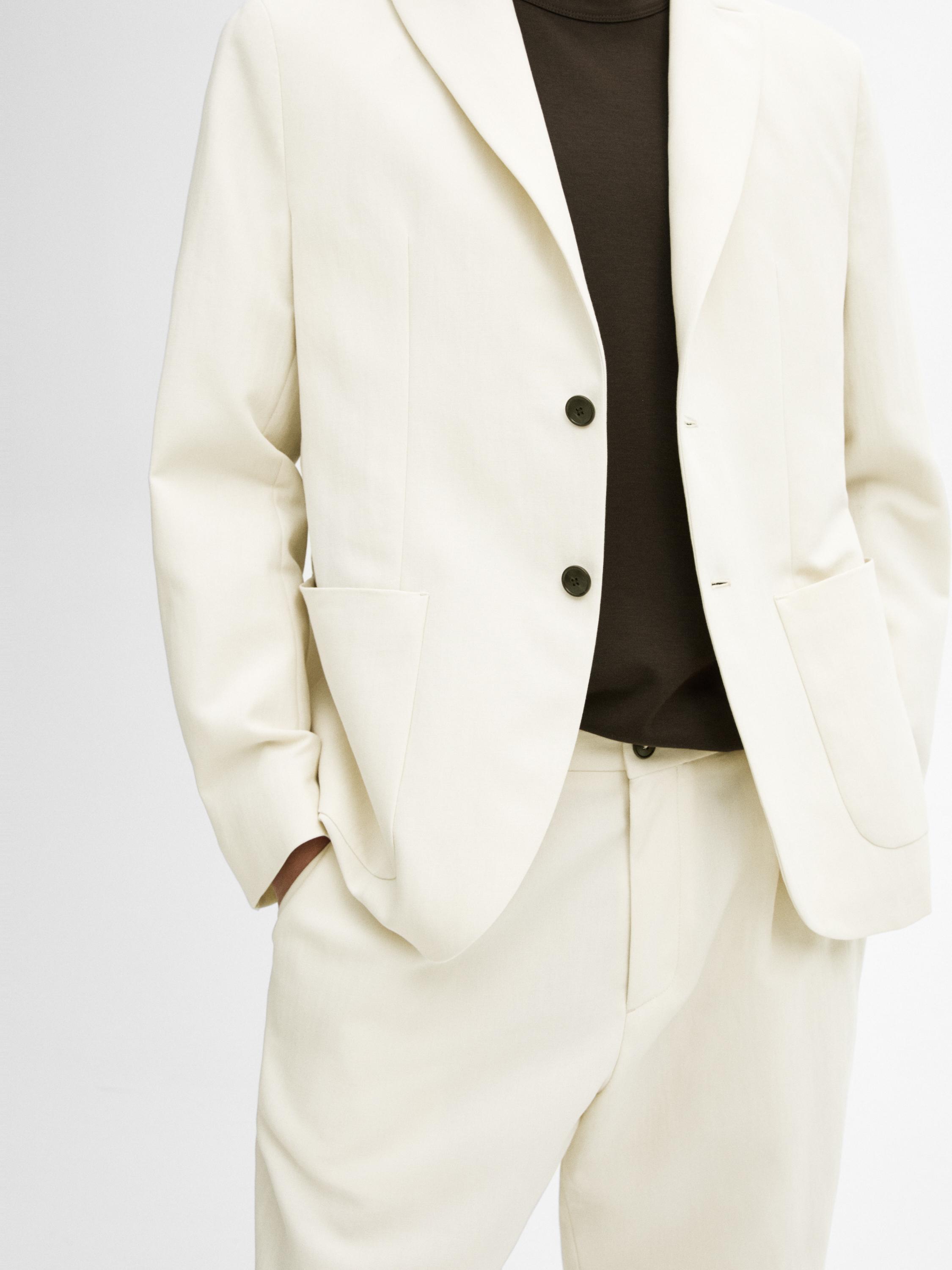 Cotton blend suit blazer