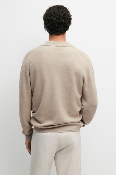 100% cotton knit pocket cardigan — BEIGE 5